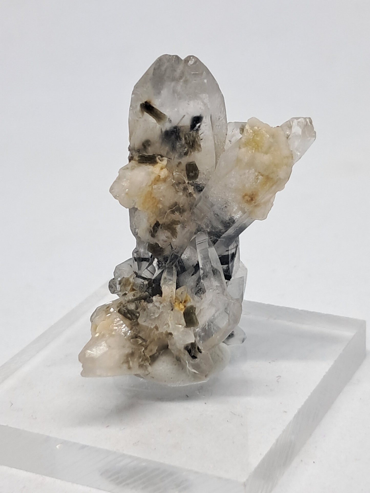 Tourmalinated Quartz with Mica and Feldespar inclusions (natural crystal point) #TQ14