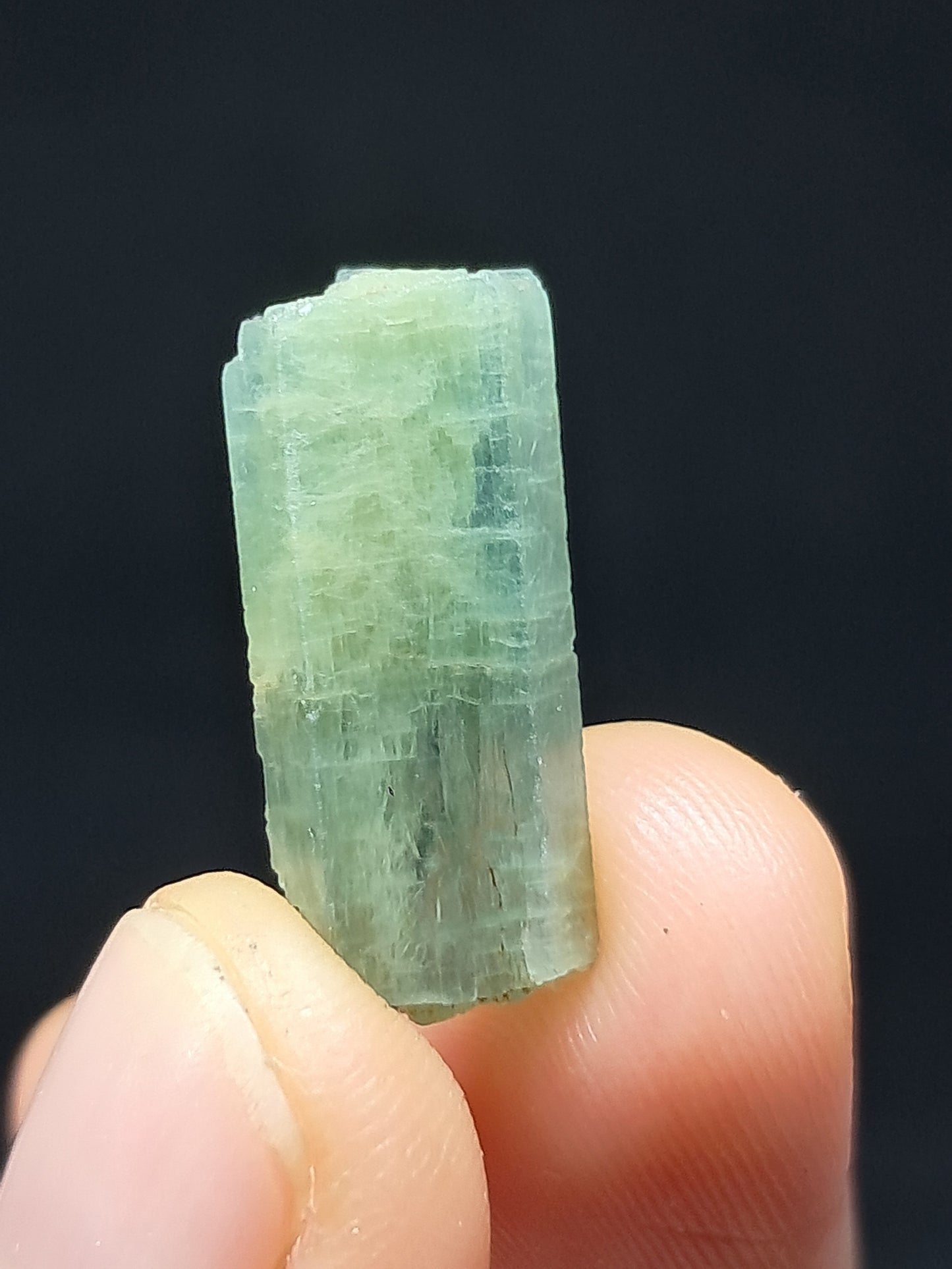 Aguamarina (Karur) Cristal hexagonal en bruto | Ejemplar mineral n.° AQM23