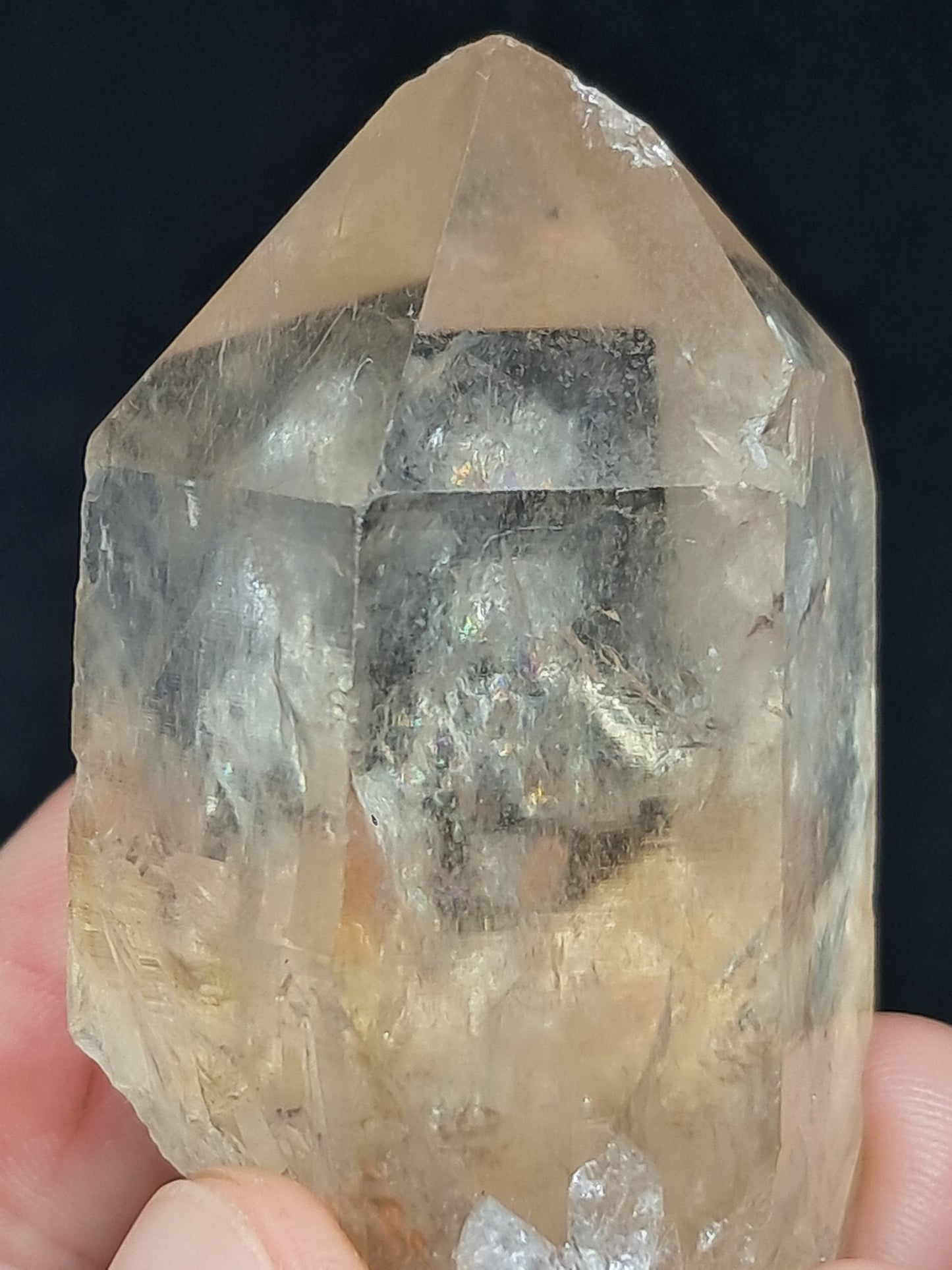 Natural Citrine "Kundalini" with Rainbows (Democratic Republic of Congo) Crystal Point | Mineral Specimen) #CTN16