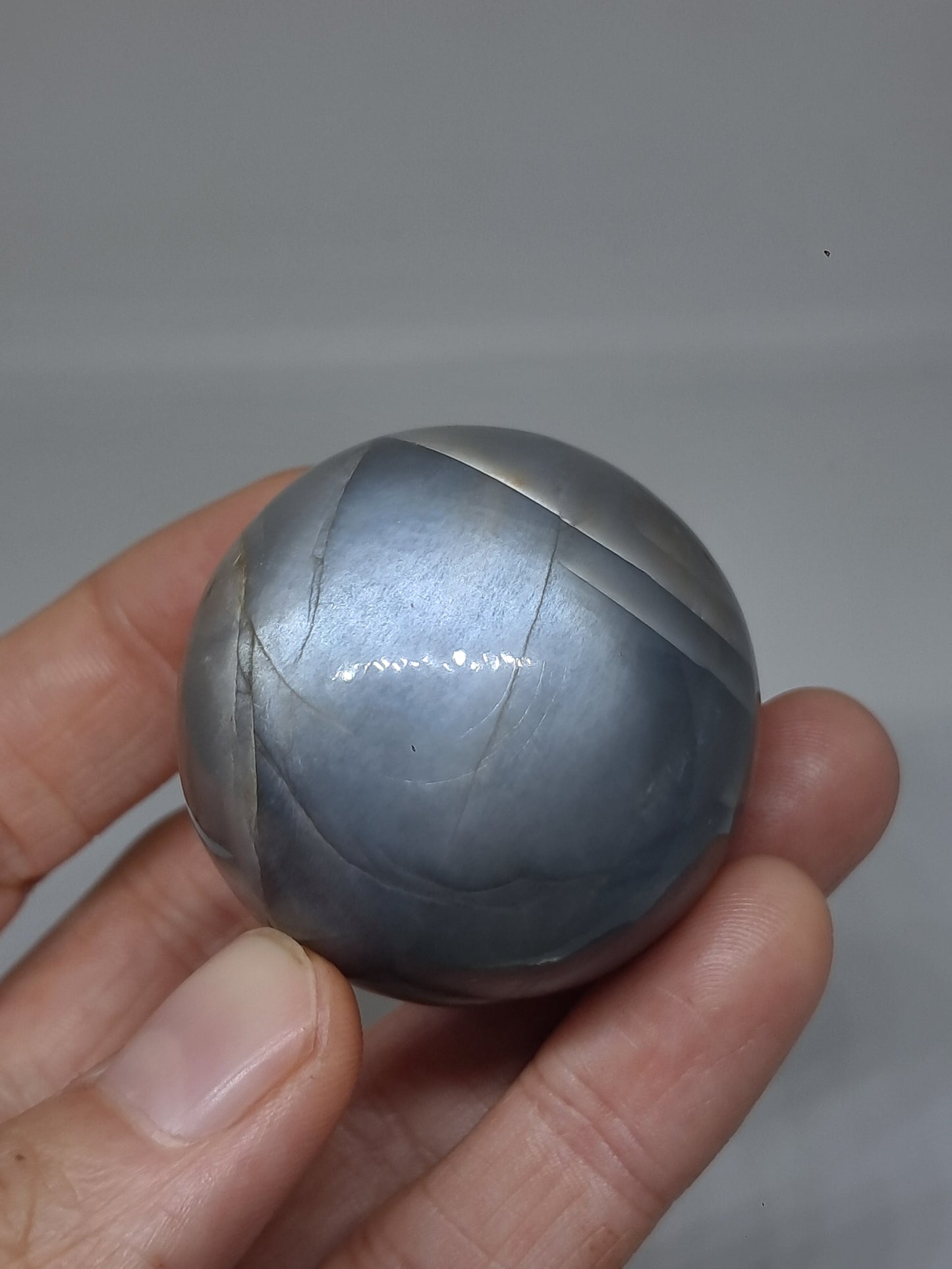 Grey Moonstone Sphere | Silver Sheen | Good Quality Natural Stone