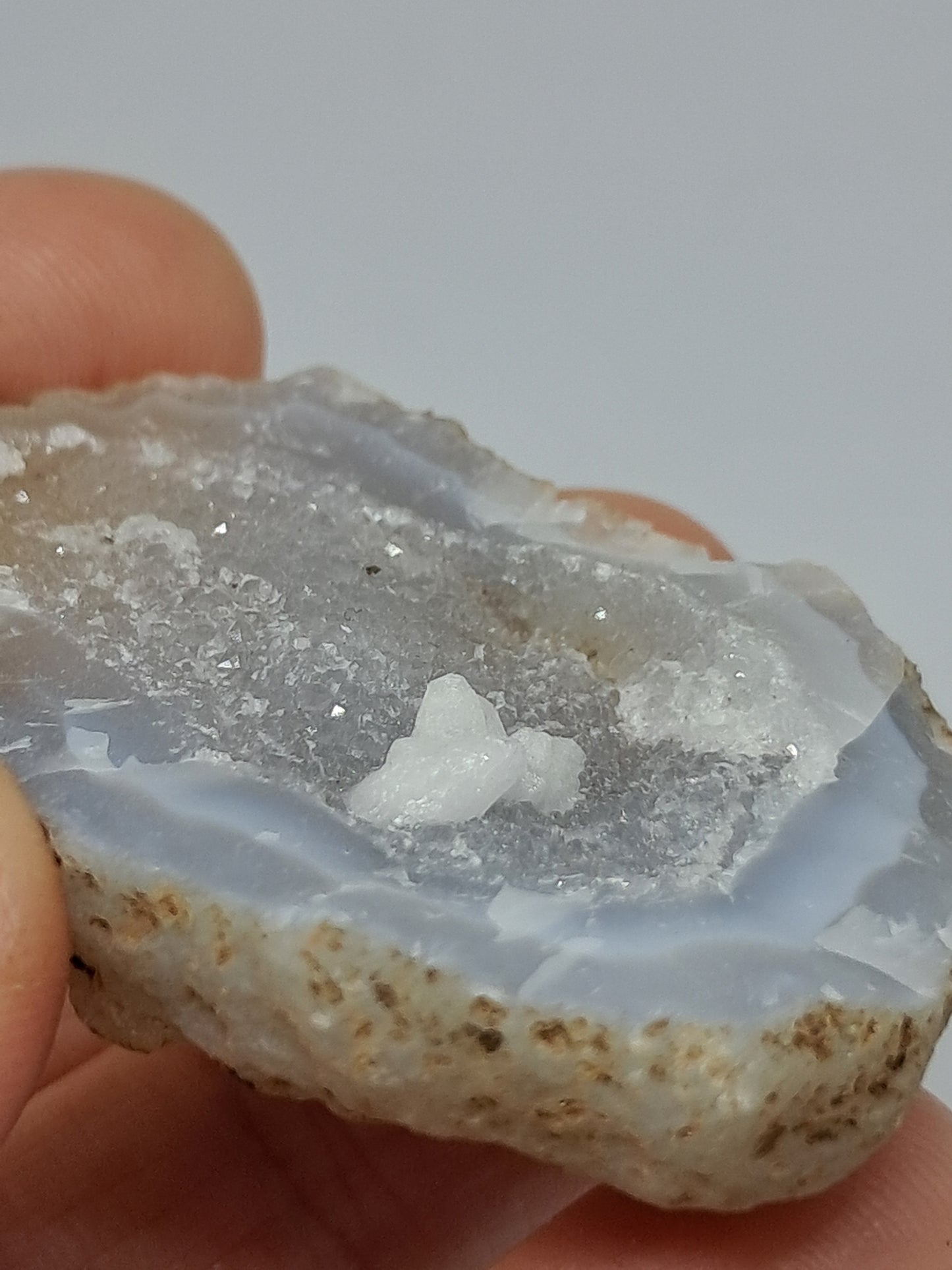 Quartz w/ Calcite Geode (Ajanta) Rough Stone | Natural Crystal #GD14