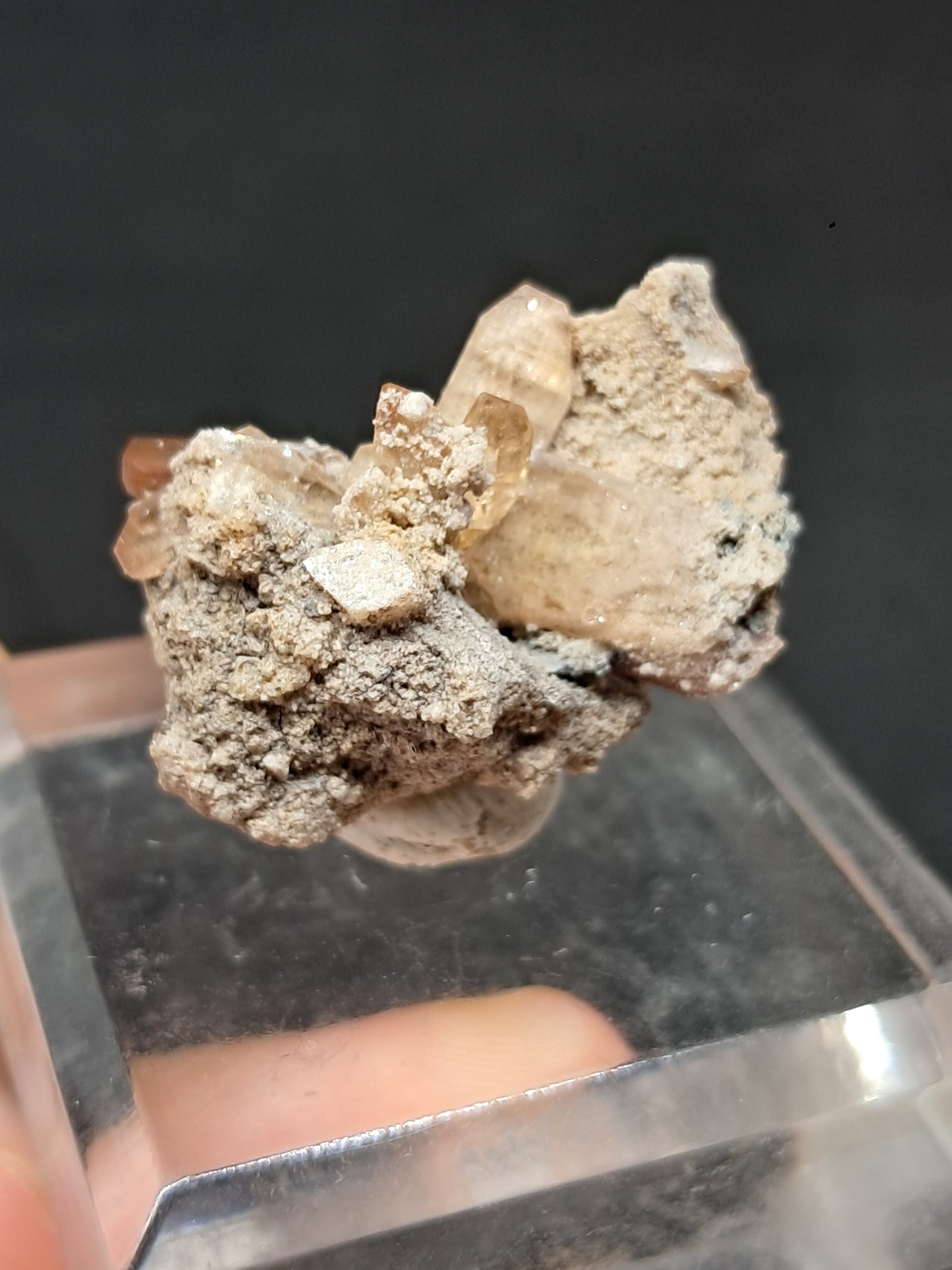 Cristales de topacio natural en matriz (México), piedra preciosa rara | Ejemplar mineral n.° TPZ12
