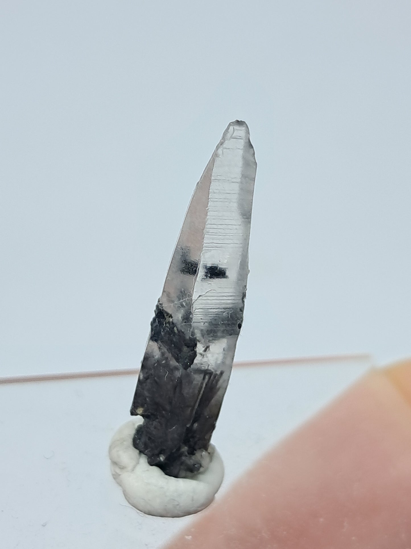 Tourmalinated Quartz natural crystal point (Non-precious natural stone) #TQ10
