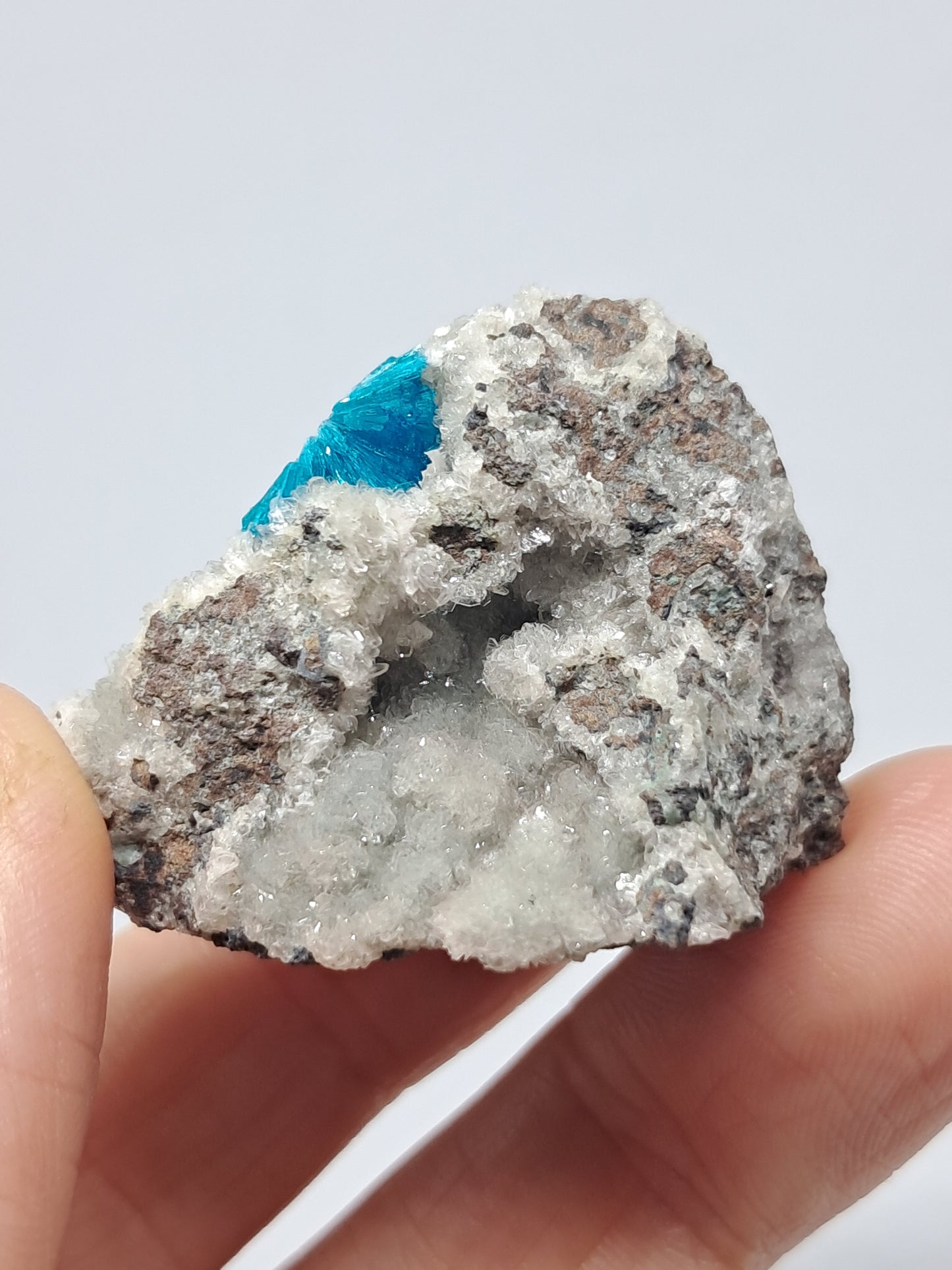 Cavansite on Heulandite Matrix (Wagholi) Rough Stone | Natural Crystal | Rare Mineral Specimen #CV12