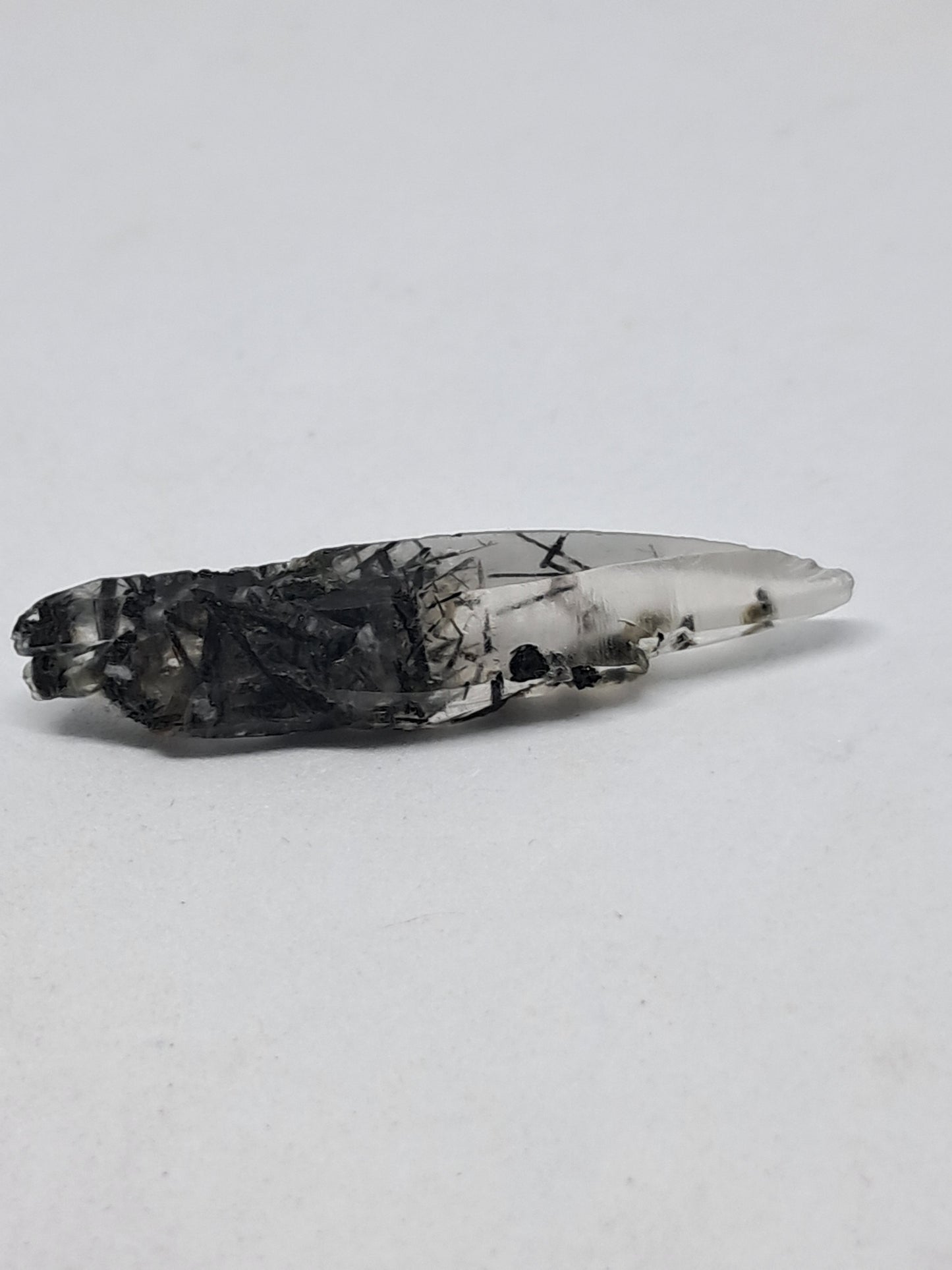 Tourmalinated Quartz natural crystal point (Non-precious natural stone) #TQ8
