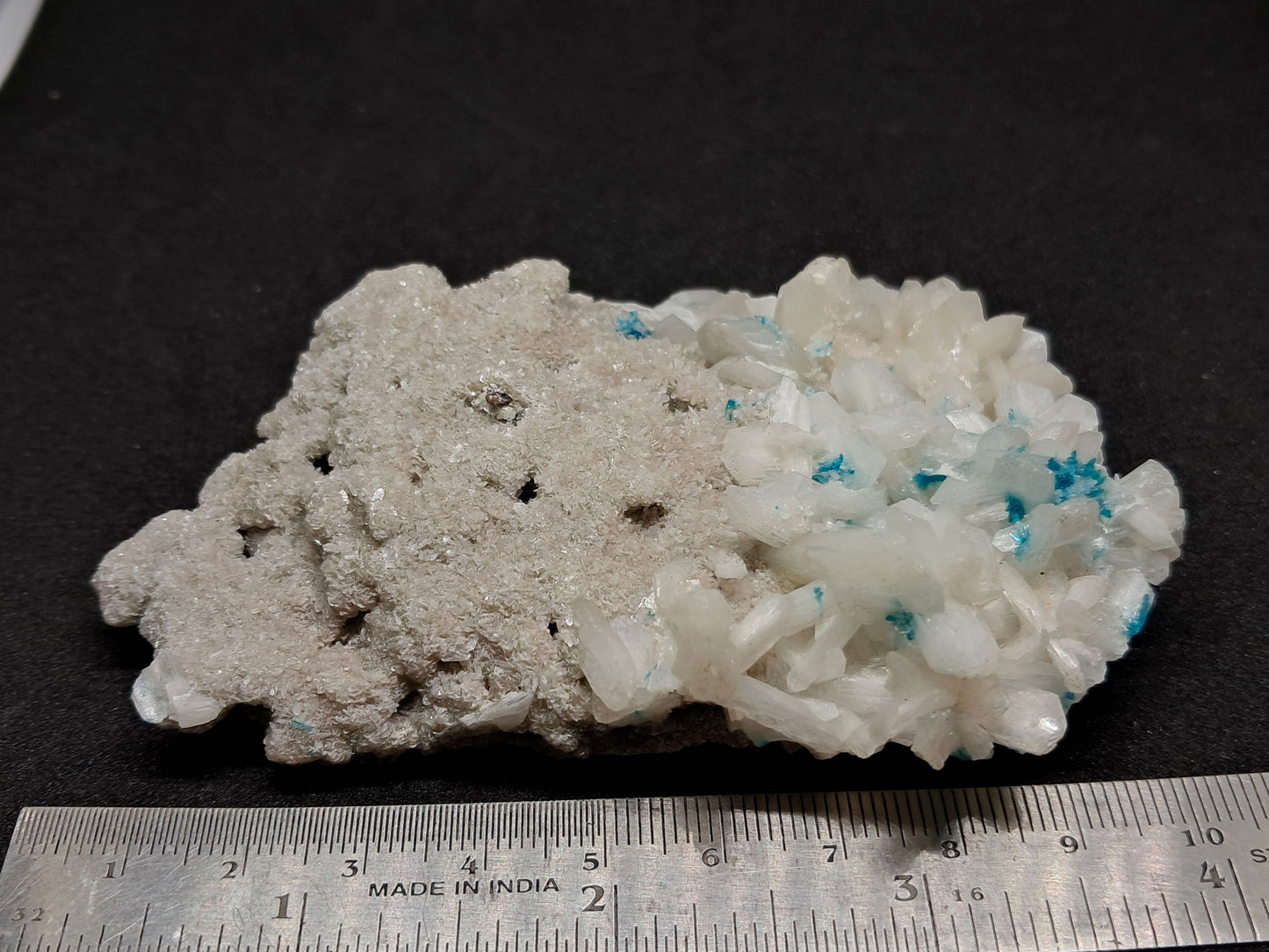 Cavansite and Stilbite on Heulandite Matrix (Wagholi) Rough Stone | Natural Crystal | Rare Mineral Specimen #CS2