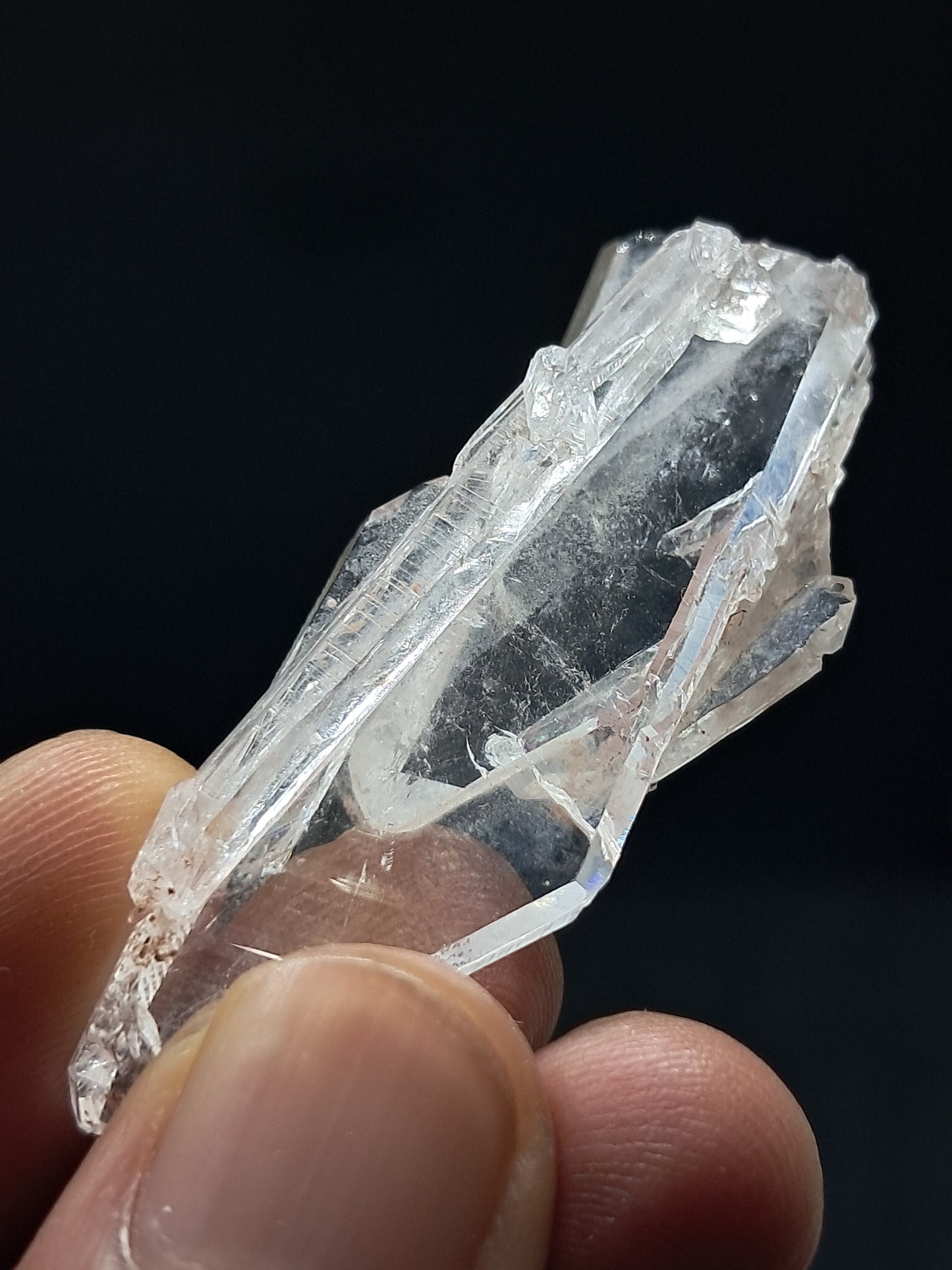 Punta natural de cuarzo superclaro Faden (Santander, Colombia) | Ejemplar mineral n.° COQ16