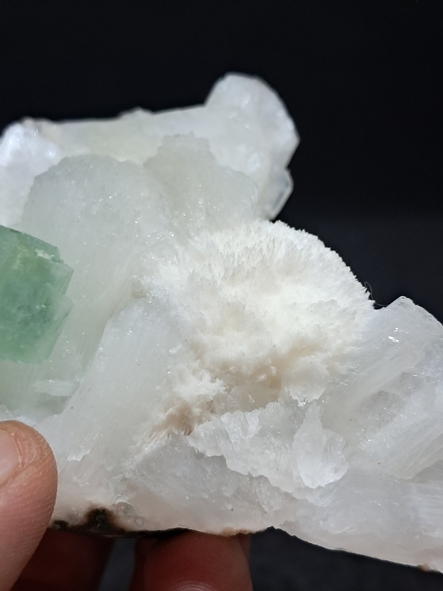 Green Apophyllite (Fluorapophyllite) and Mordenite on Stilbite #GA9