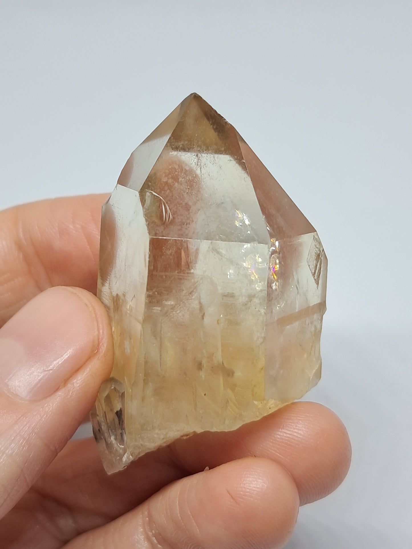 Natural Citrine "Kundalini" with Rainbows (Democratic Republic of Congo) Crystal Point | Mineral Specimen #CTN13