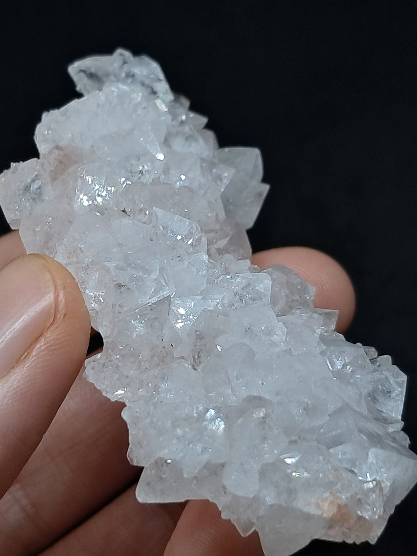 Octahedral Apophyllite Floater Cluster w/ Hematite (Ajanta) Natural Crystal | Mineral Specimen #AP33