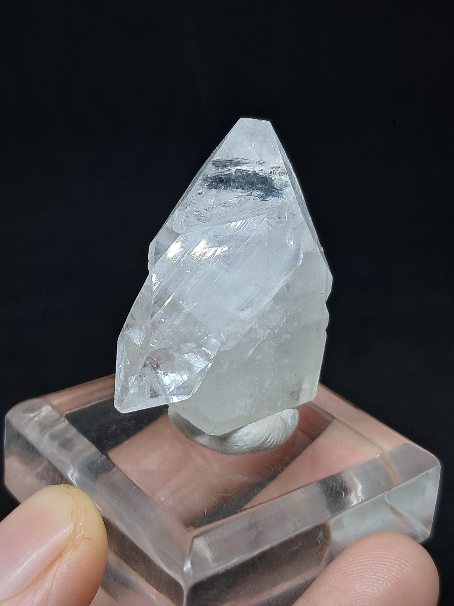 Clear Apophyllite Twinned Crystal (Ajanta) Natural Point | Mineral Specimen #AP58