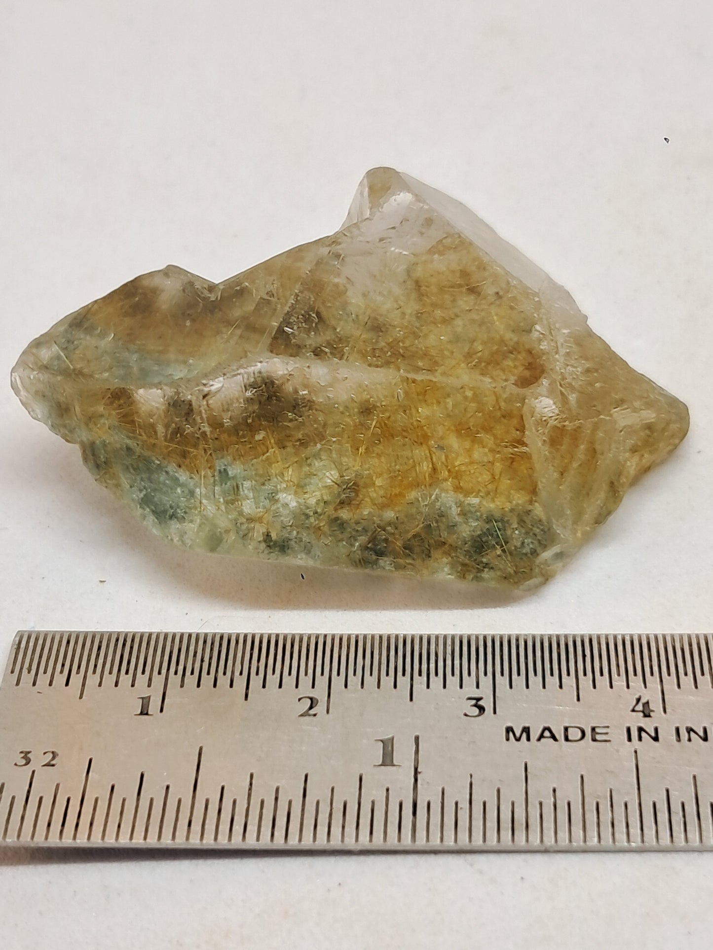 Quartz w/ Chlorite and Golden Rutile Inclusions (Himachal Pradesh) Rough Stone | Natural Crystal | Mineral Specimen #CH40