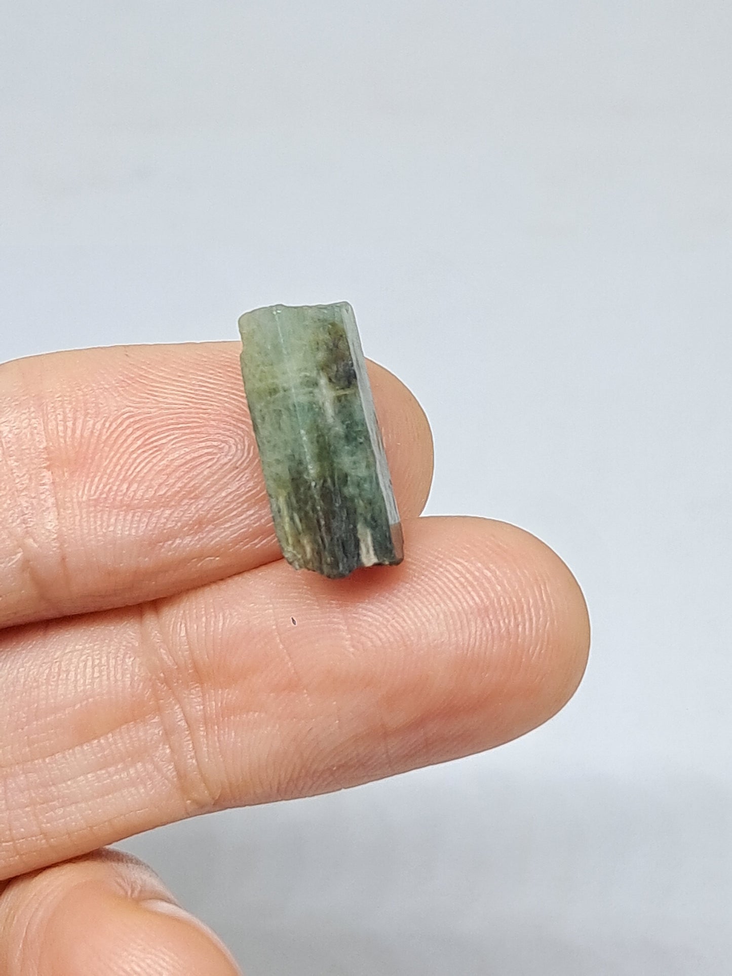Aguamarina (Karur) Cristal hexagonal en bruto | Ejemplar mineral n.° AQM21