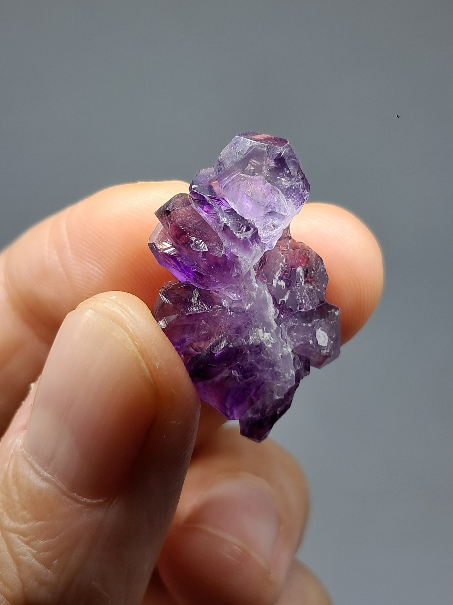 Set of 3 Elestial Amethyst from Karur w/ "Super Seven" Inclusions | Natural Crystals | Mineral Specimen #KA168