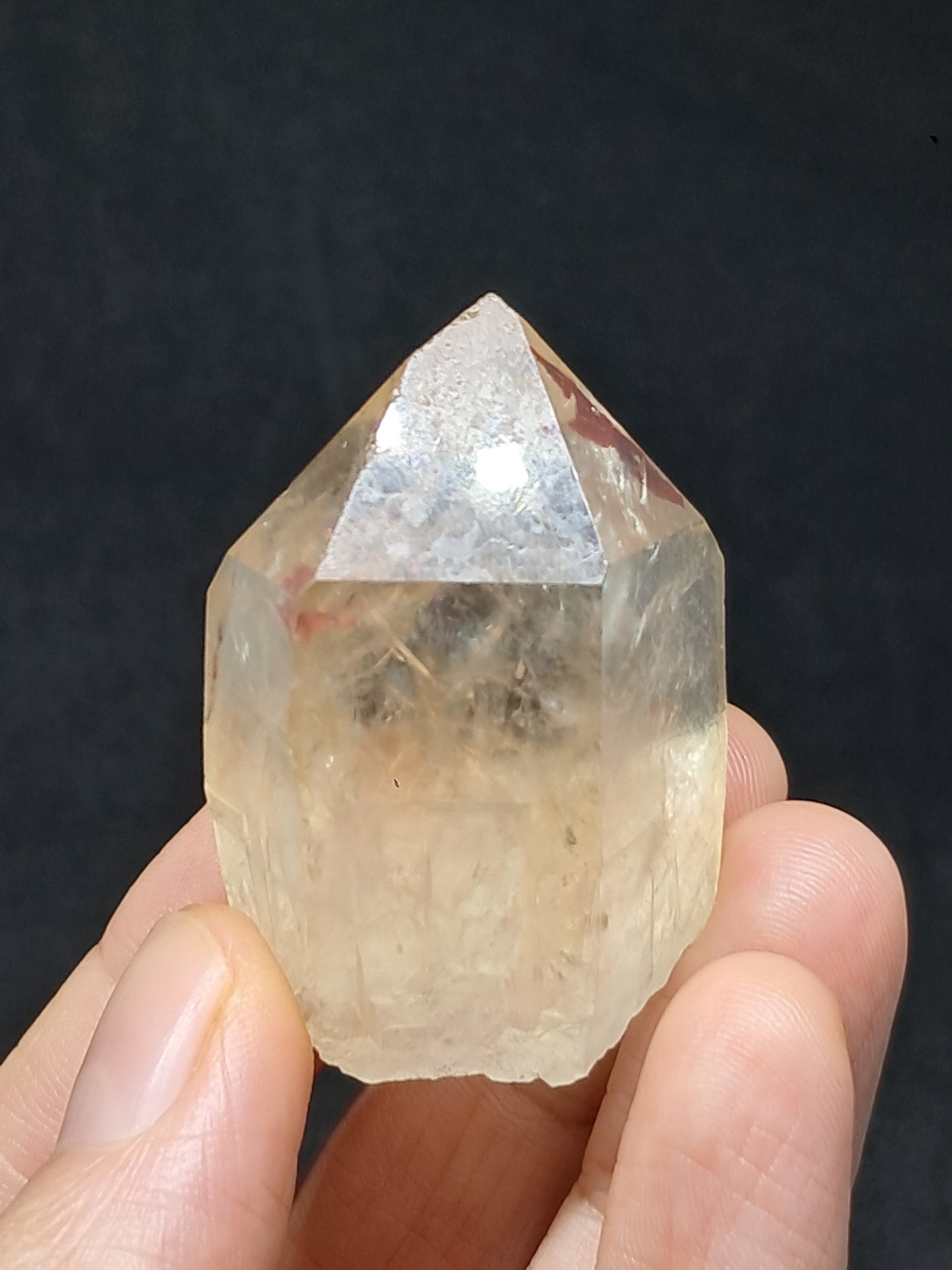 Natural Citrine "Kundalini" with Hematite (Democratic Republic of Congo) Crystal Point | Mineral Specimen #CTN19