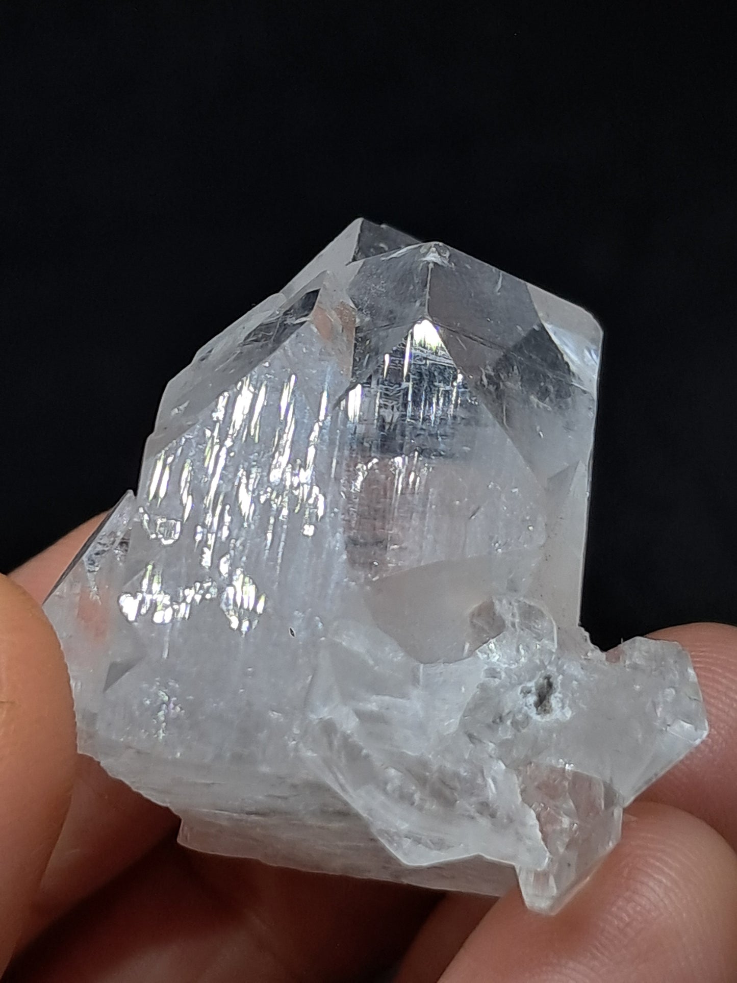 Clear Apophyllite Crystal w/ Split Termination (Ajanta) Natural Point | Mineral Specimen #AP50