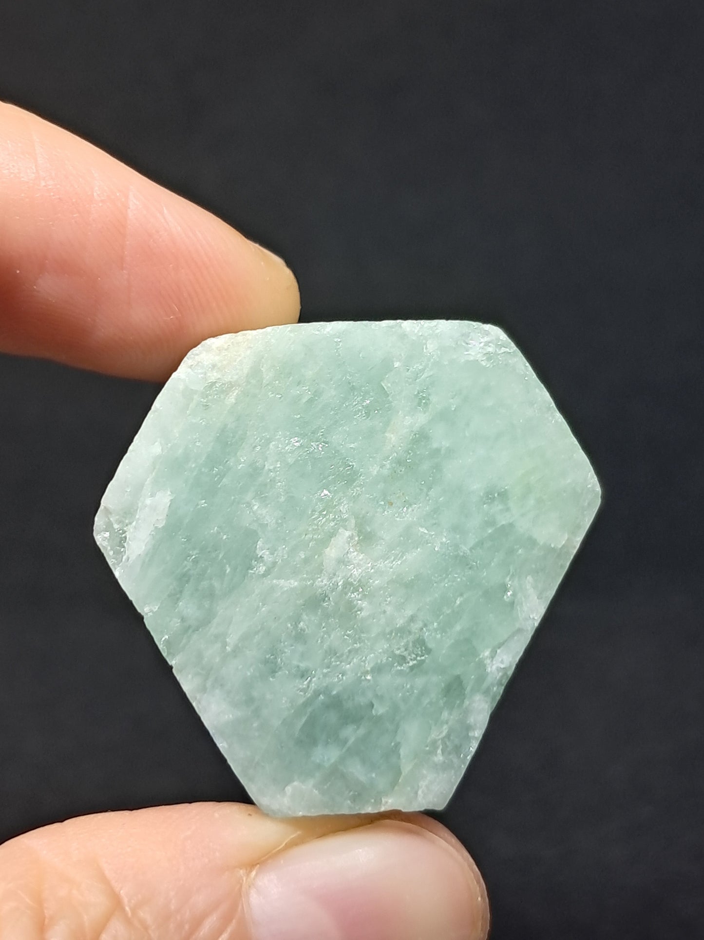 Aquamarine (Andhra Pradesh) Rough Hexagonal Crystal | Mineral Specimen #AQM8