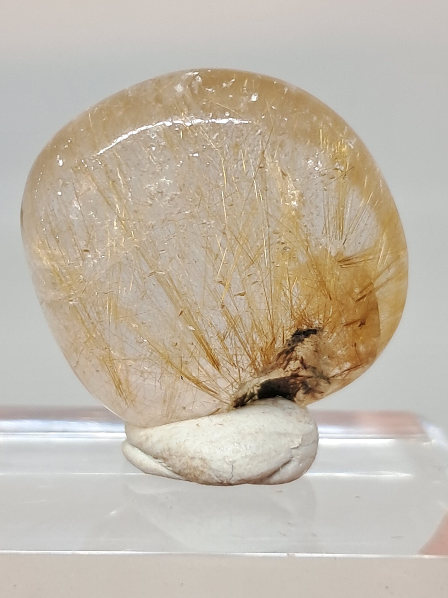 Cuarzo rutilado pulido | Piedra pulida | Cristal natural n.° RQ47