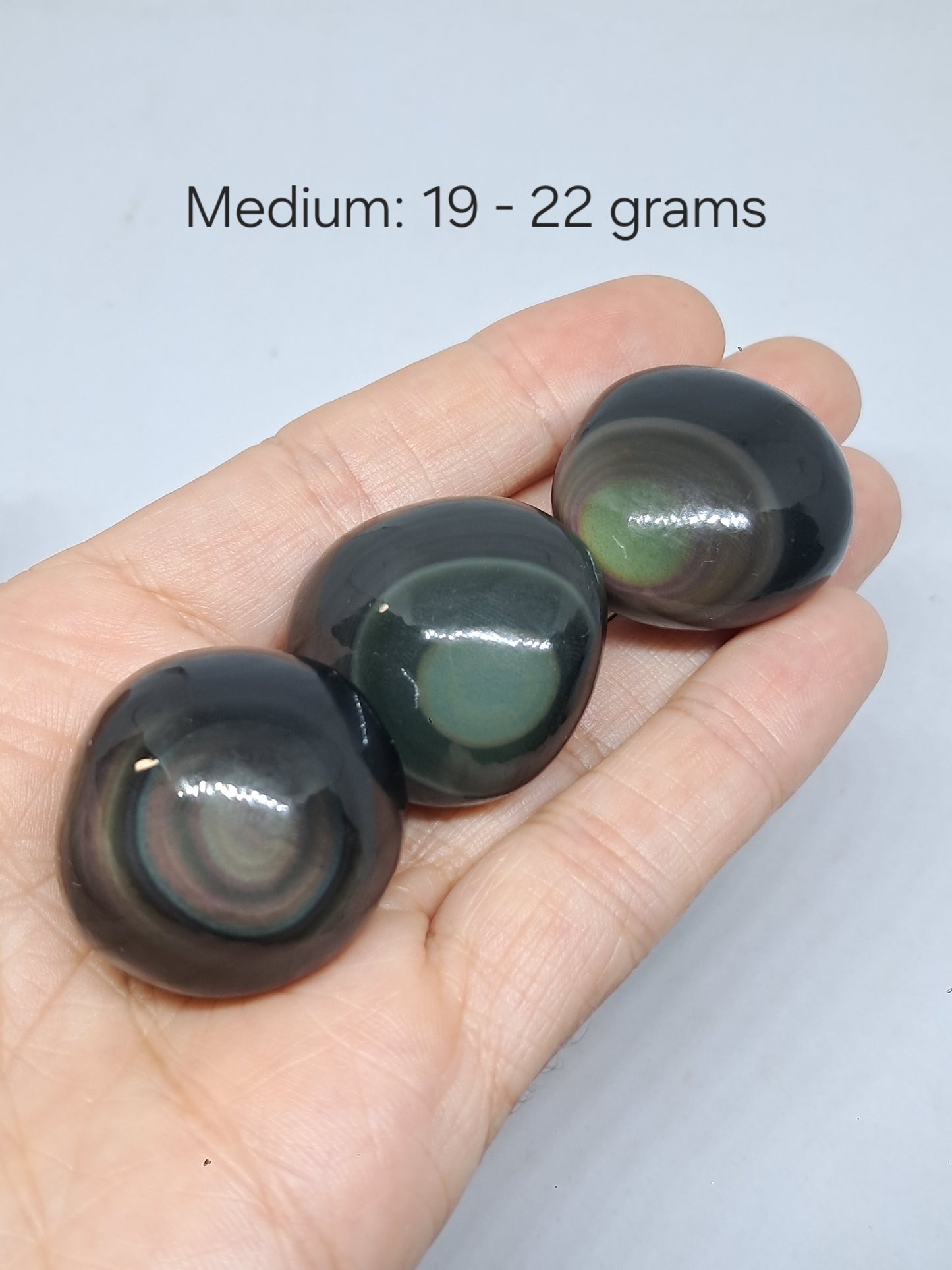 Obsidiana arcoíris pulida (México) Colores concéntricos | Patrón de ojo | Cristales naturales pulidos #RO1
