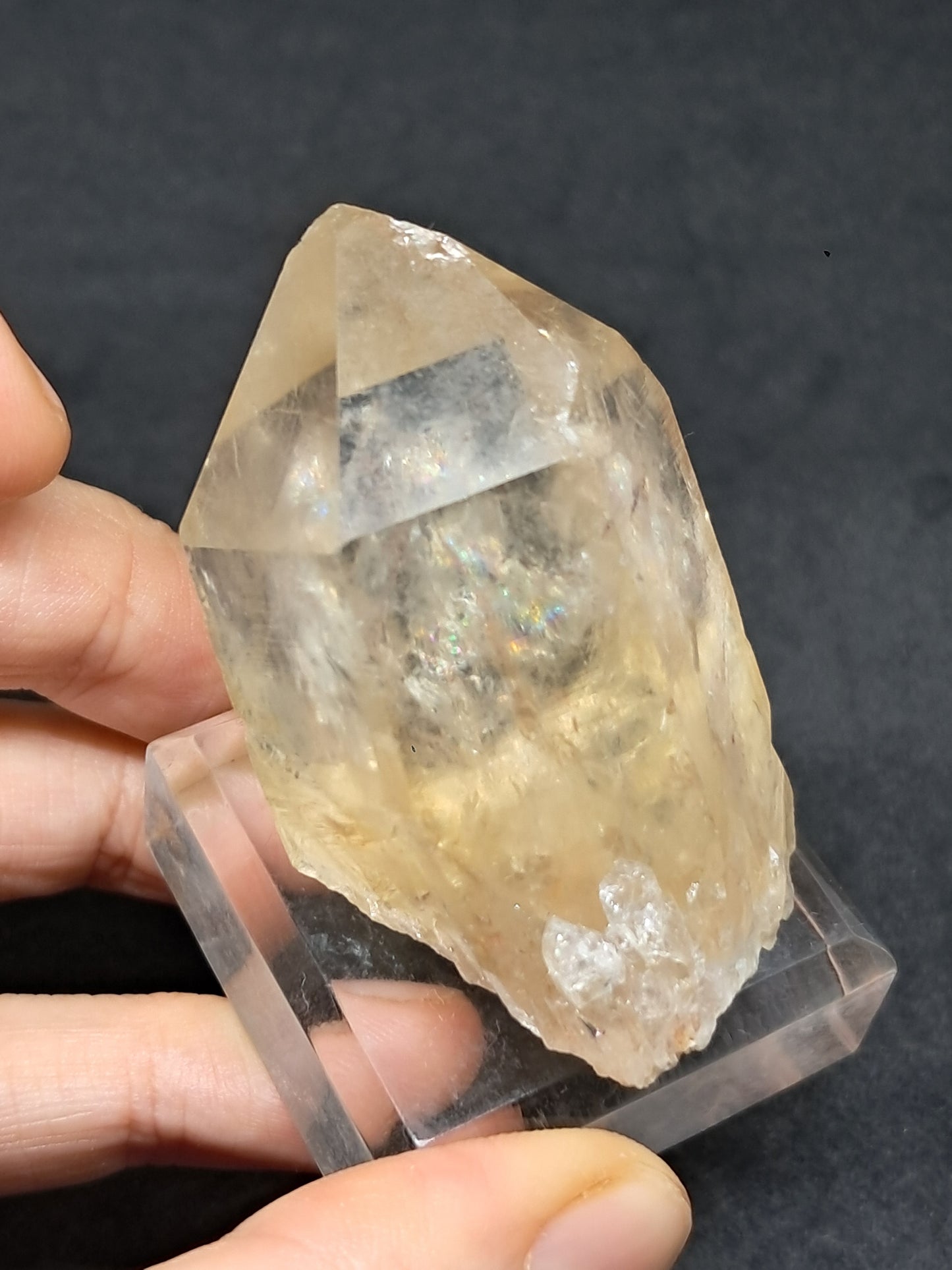 Natural Citrine "Kundalini" with Rainbows (Democratic Republic of Congo) Crystal Point | Mineral Specimen) #CTN16