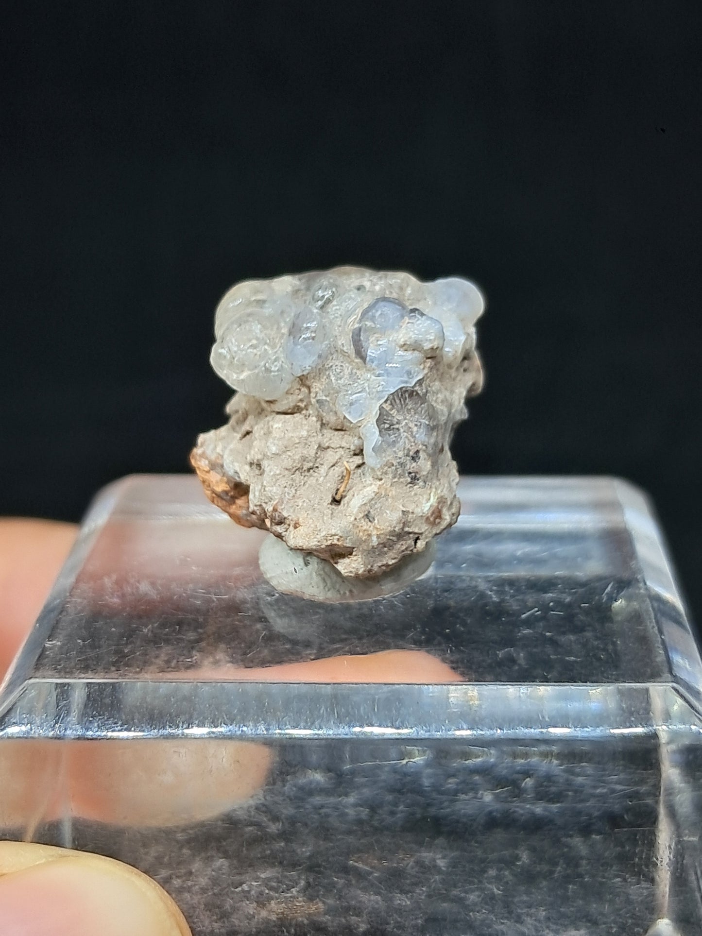 Ópalo hialita en matriz (México), piedra cristalina en bruto | Ejemplar mineral n.° OH5