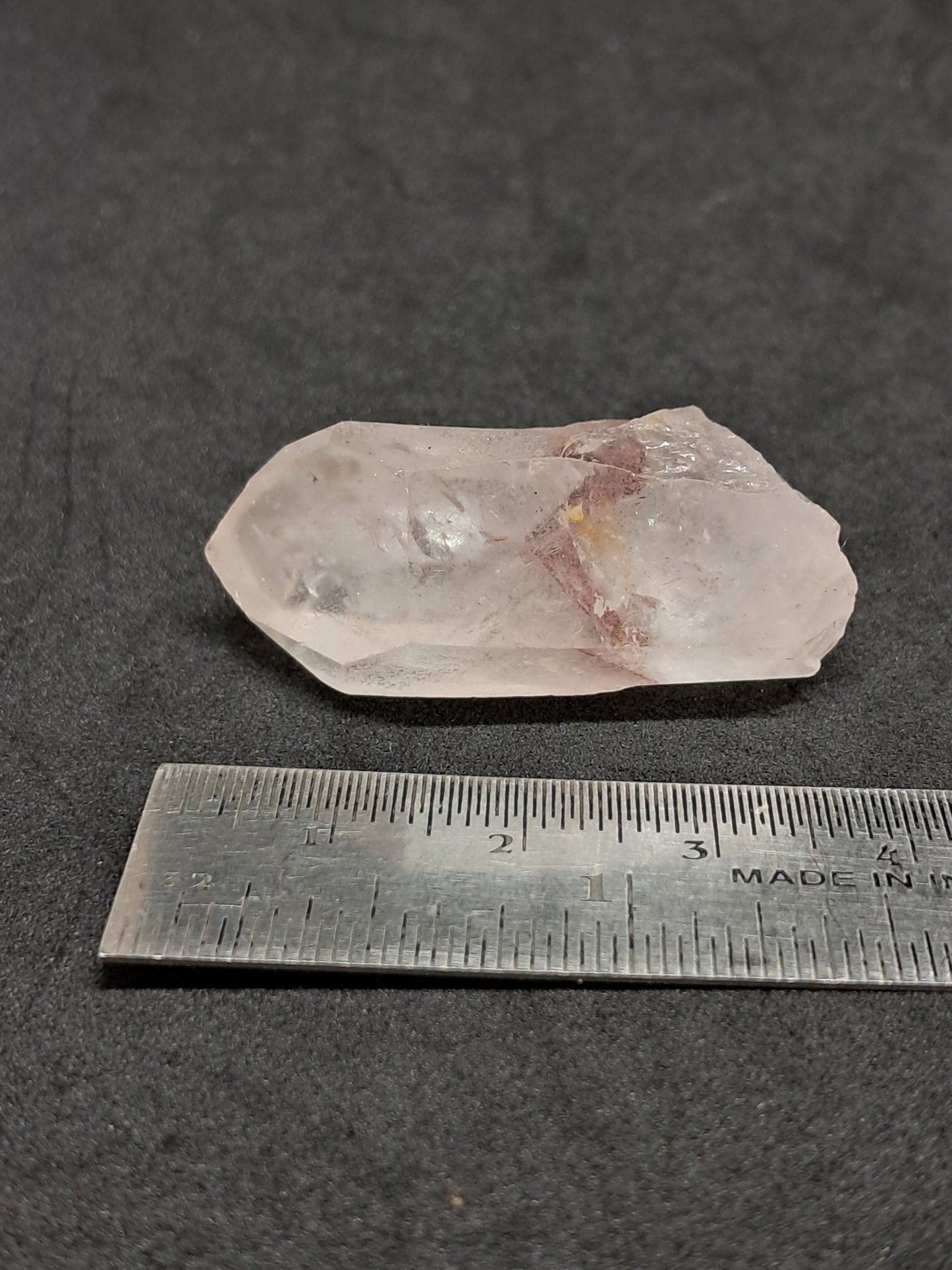Cuarzo fantasma hematita (Telangana) Punta de cristal natural | Ejemplar mineral n.° HPQ26