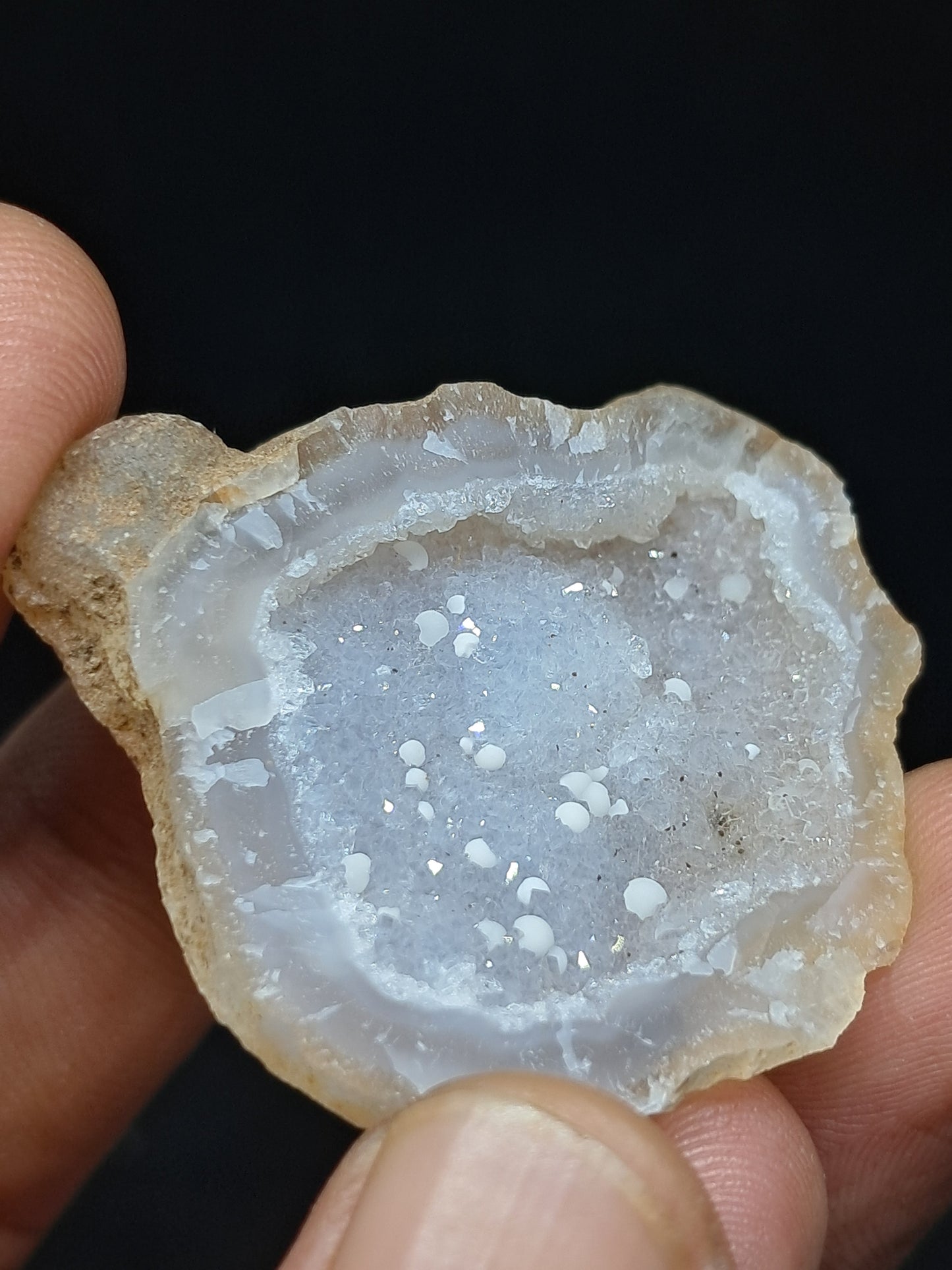 Quartz Geode w/ White Fluorite Balls (Ajanta) Rough Stone | Natural Crystal #GD25