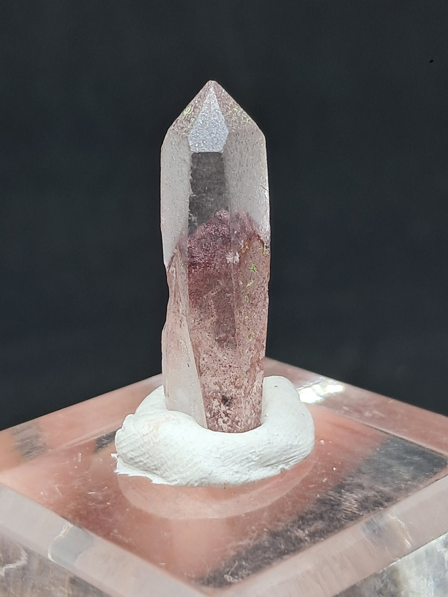 Cuarzo Fantasma Hematita (Telangana) Punta de Cristal Natural | Ejemplar Mineral n.° HPQ16