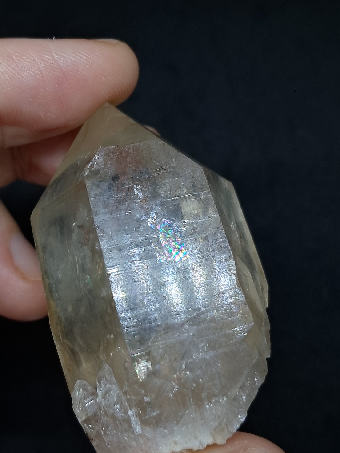 Natural Citrine "Kundalini" with Rainbows (Democratic Republic of Congo) Crystal Point | Mineral Specimen) #CTN16
