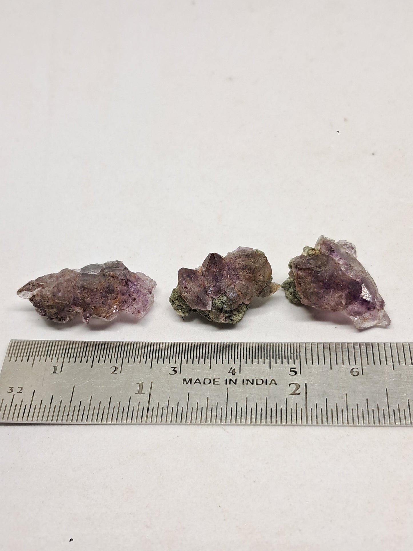 Set of 3 Amethyst from Karur w/ "Super Seven" Inclusions | Natural Crystals | Mineral Specimen #KA169