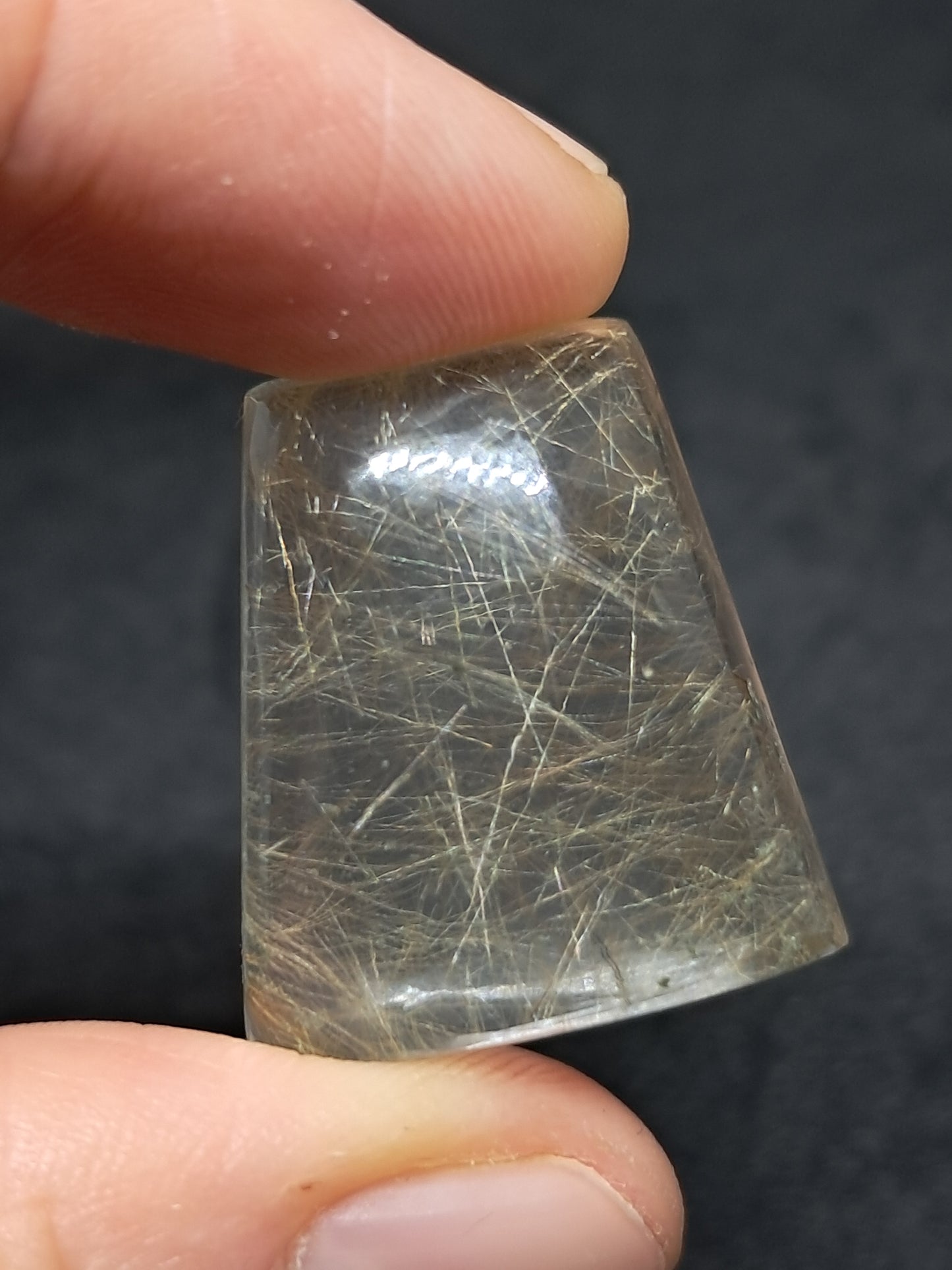 Rutile and Chlorite Quartz Cabochon #PQ6
