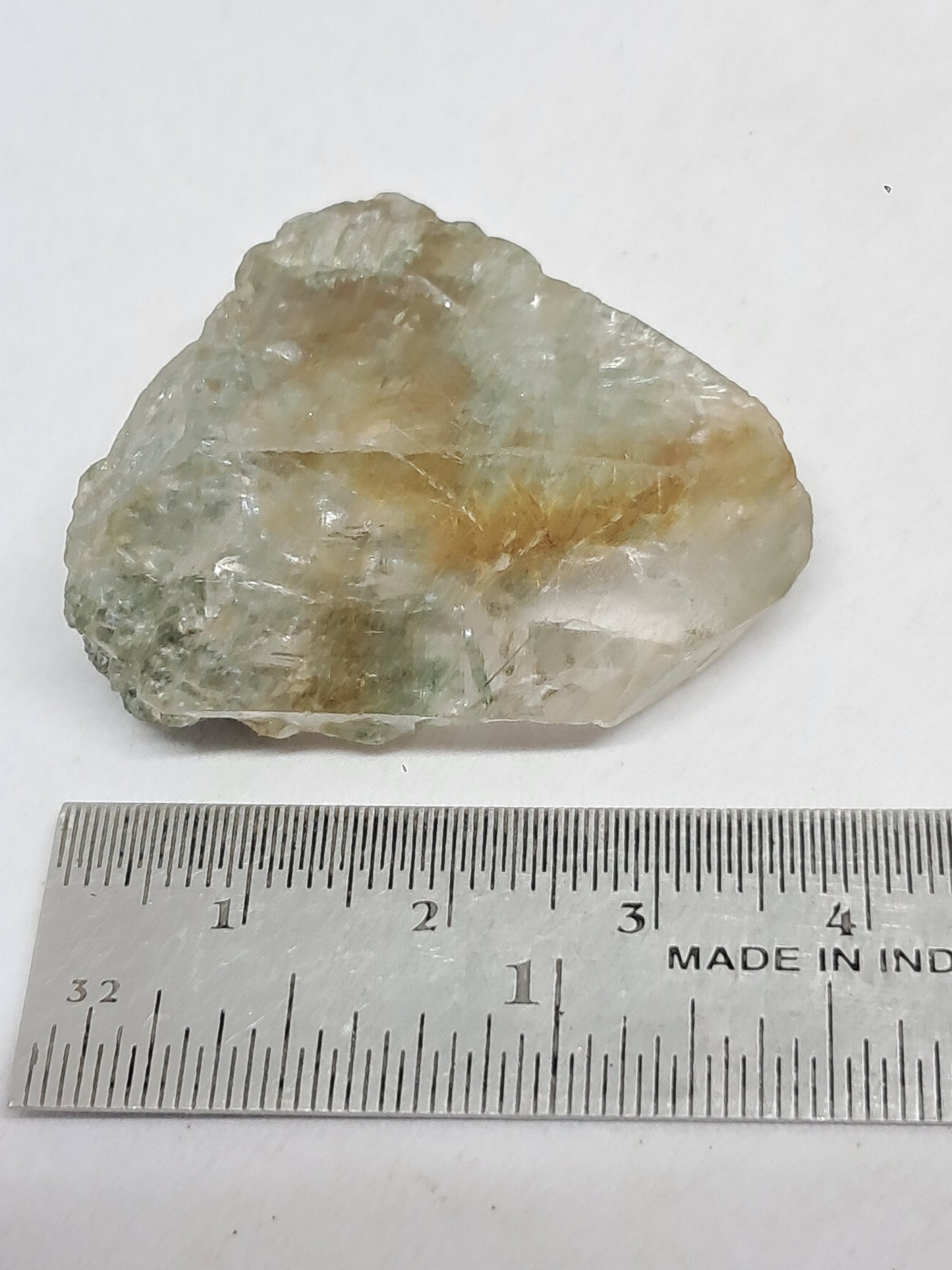 Quartz w/ Chlorite and Golden Rutile Inclusions (Kullu) Rough Stone | Natural Crystal | Mineral Specimen #CH41