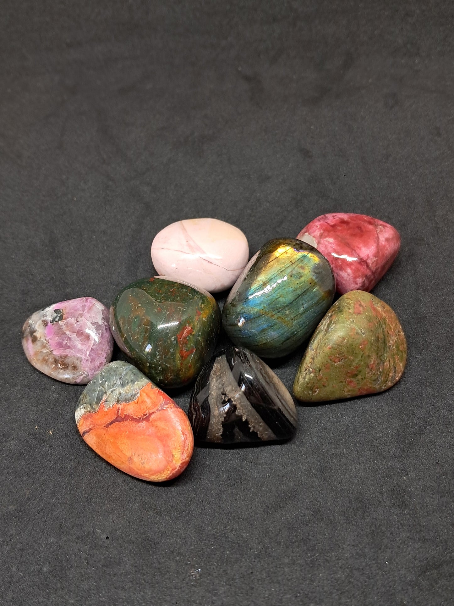 Set of 8 Mix Tumbled Stones | Polished Natural Stones