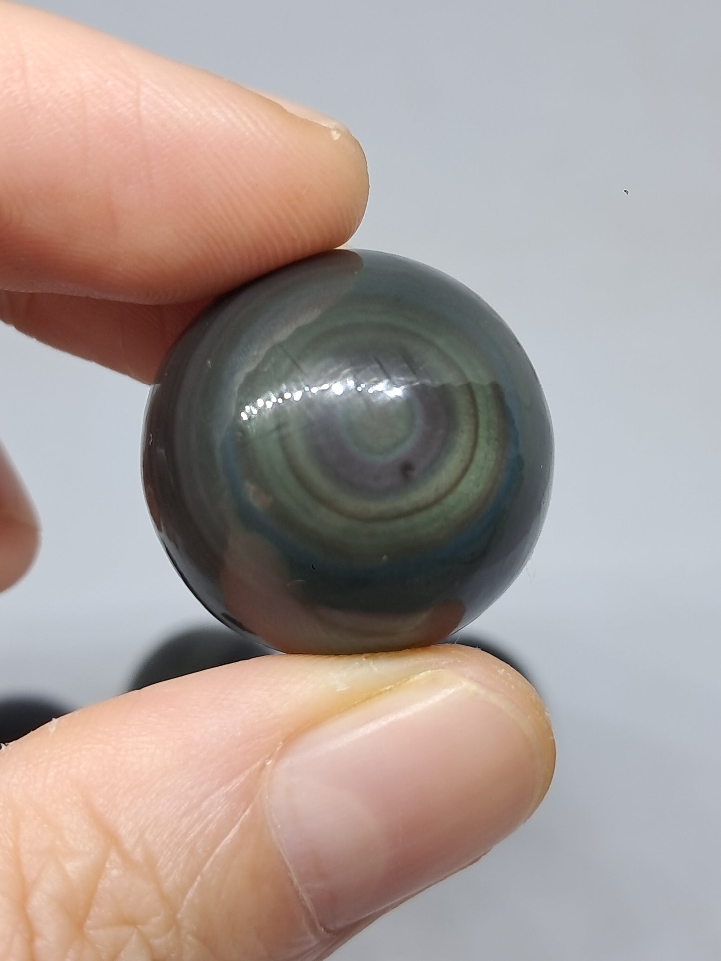Esferas de obsidiana arcoíris (México) Colores concéntricos | Patrón de ojo | Cristales naturales pulidos #RO3