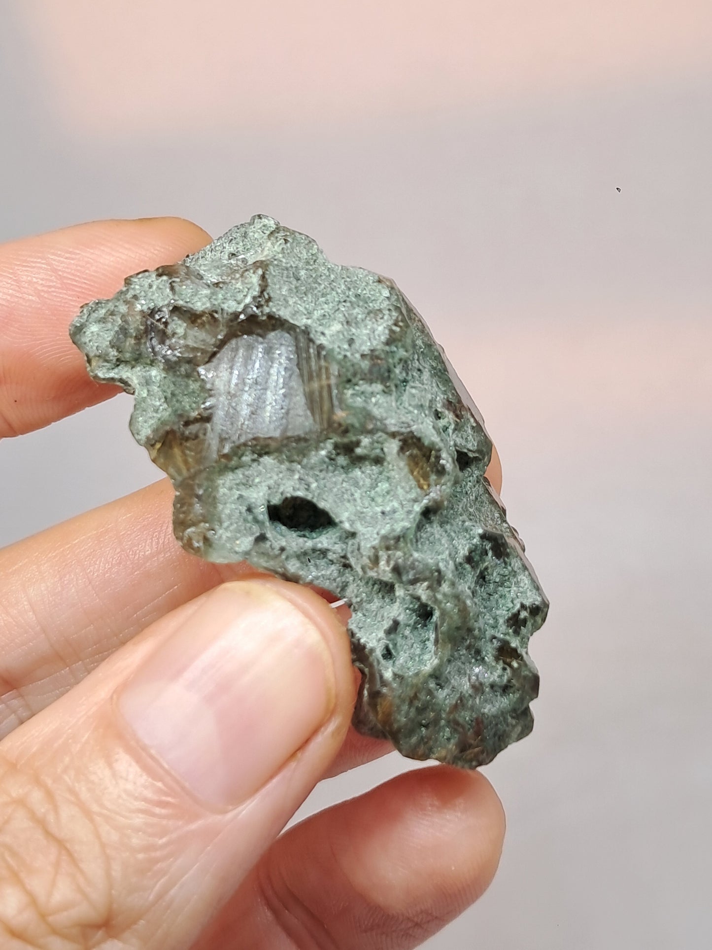 Quartz w/ Chlorite and Golden Rutile Inclusions (Kullu) Rough Stone | Natural Crystal Point | Mineral Specimen #CH43