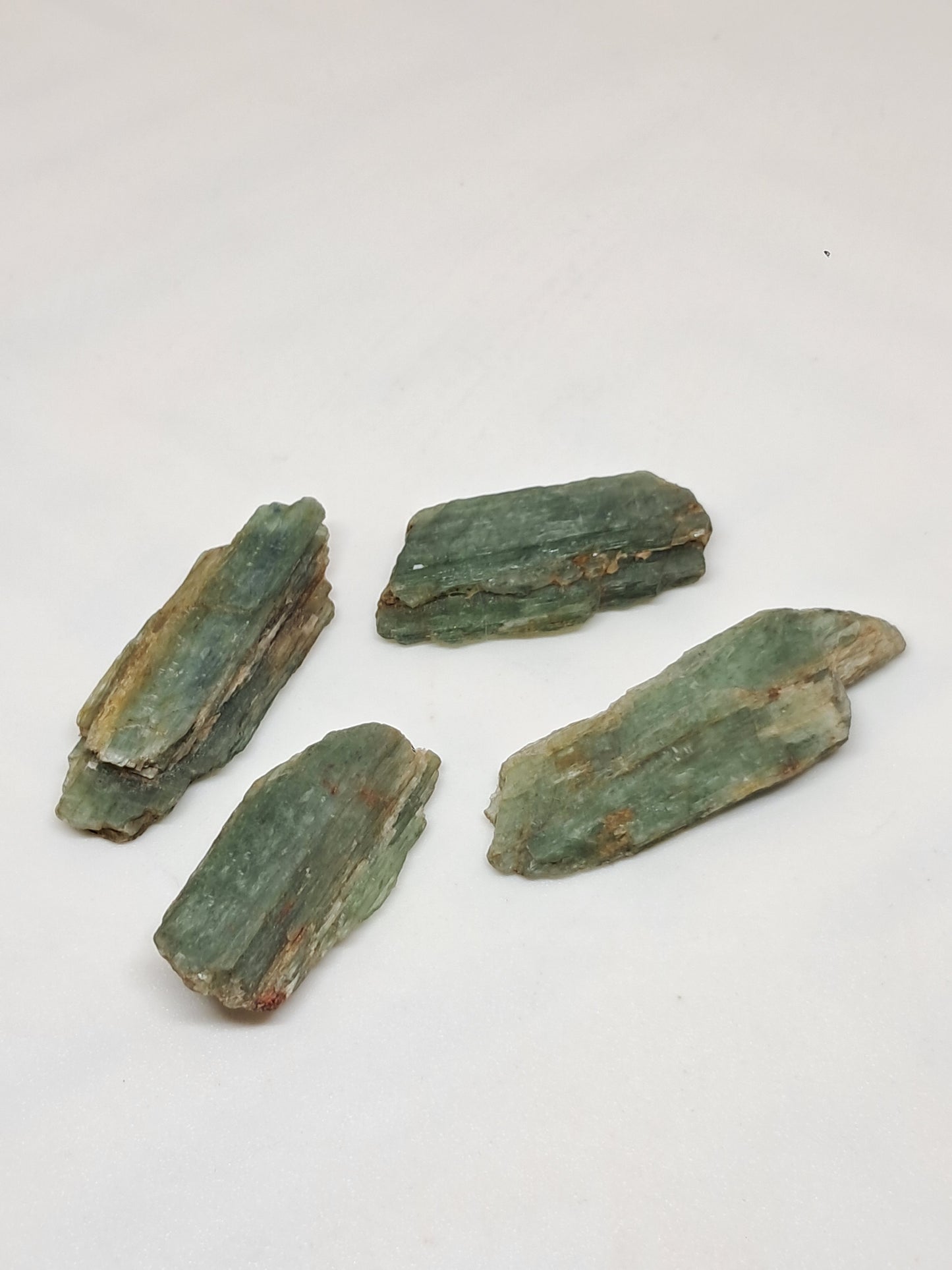 Set of 4 Green Kyanites (Tamil Nadu) Natural Crystals #KY10
