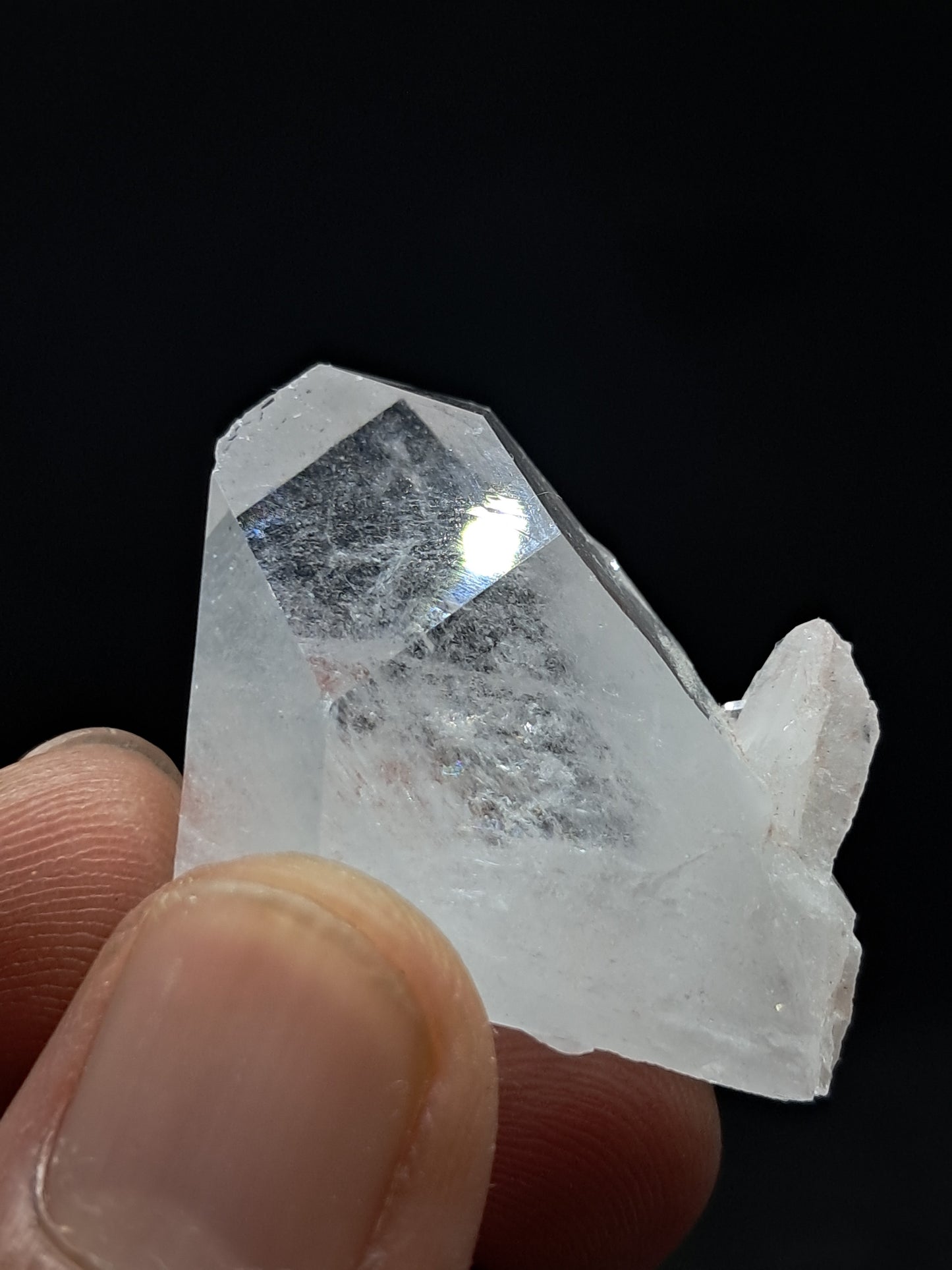 Cristal de cuarzo tabular transparente (Santander, Colombia) Punta natural | Ejemplar mineral n.° COQ29