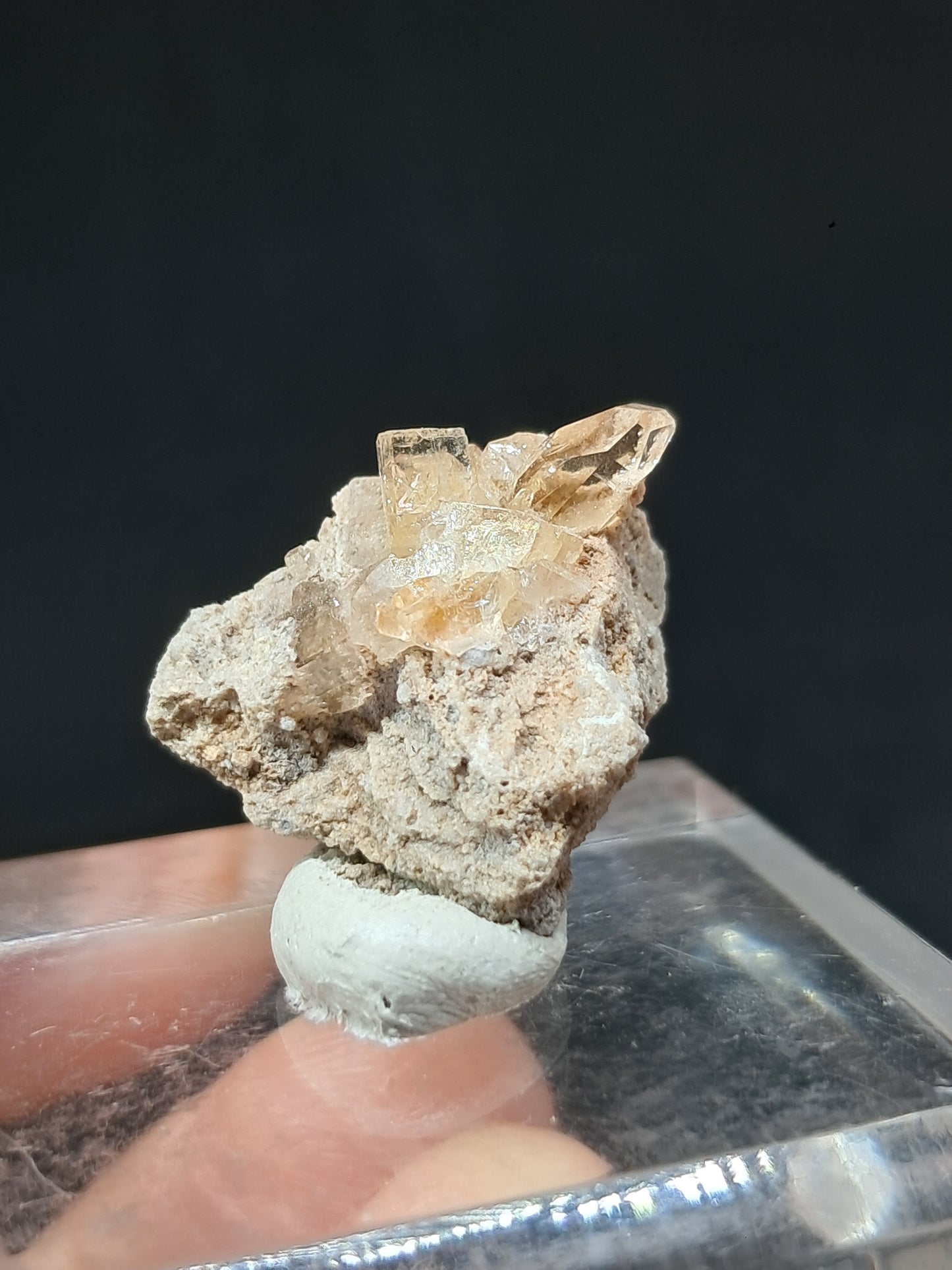 Cristales de topacio natural en matriz (México), piedra preciosa rara | Ejemplar mineral n.° TPZ14