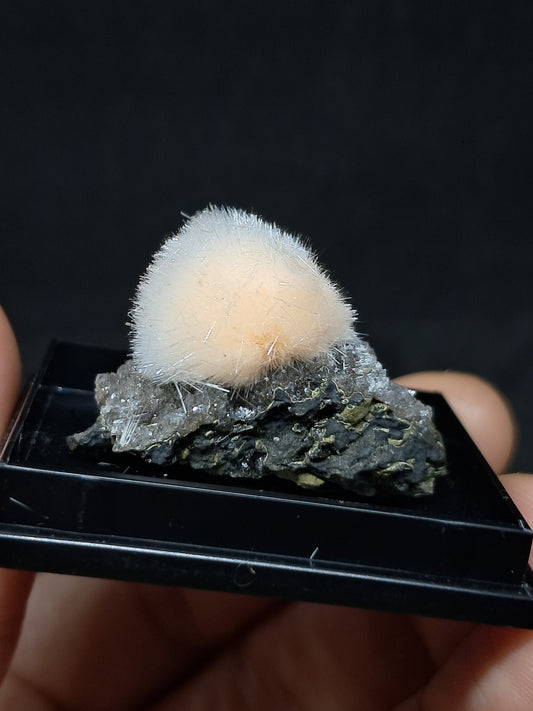 Peach Color Mesolite On Heulandite (Madhya Pradesh) Natural Crystal | Mineral Specimen #MS13