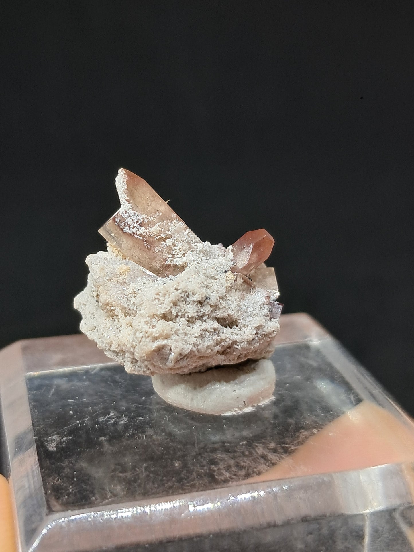 Cristales de topacio natural en matriz (México), piedra preciosa rara | Ejemplar mineral n.° TPZ16