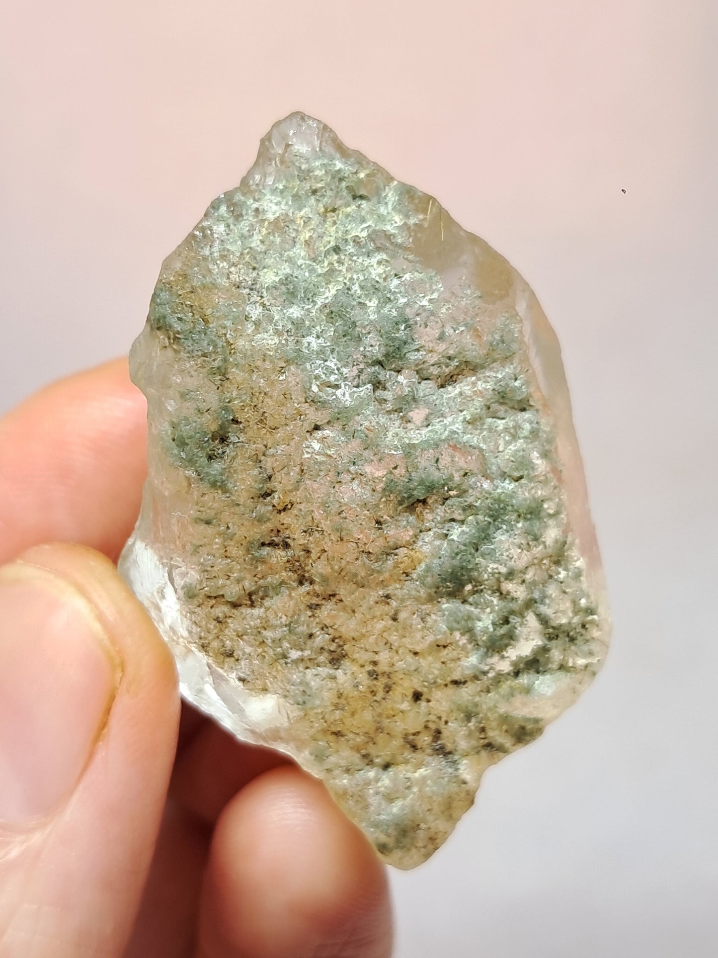 Quartz w/ Chlorite and Golden Rutile Inclusions (Himachal Pradesh) Rough Stone | Natural Crystal | Mineral Specimen #CH40