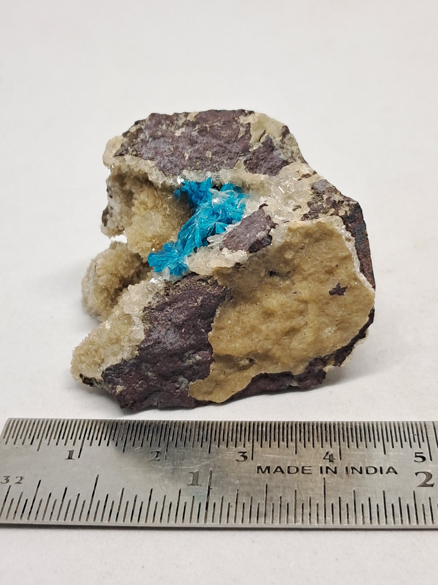 Cavansite on Heulandite Matrix (Wagholi) Rough Stone | Natural Crystal | Rare Mineral Specimen #CV18