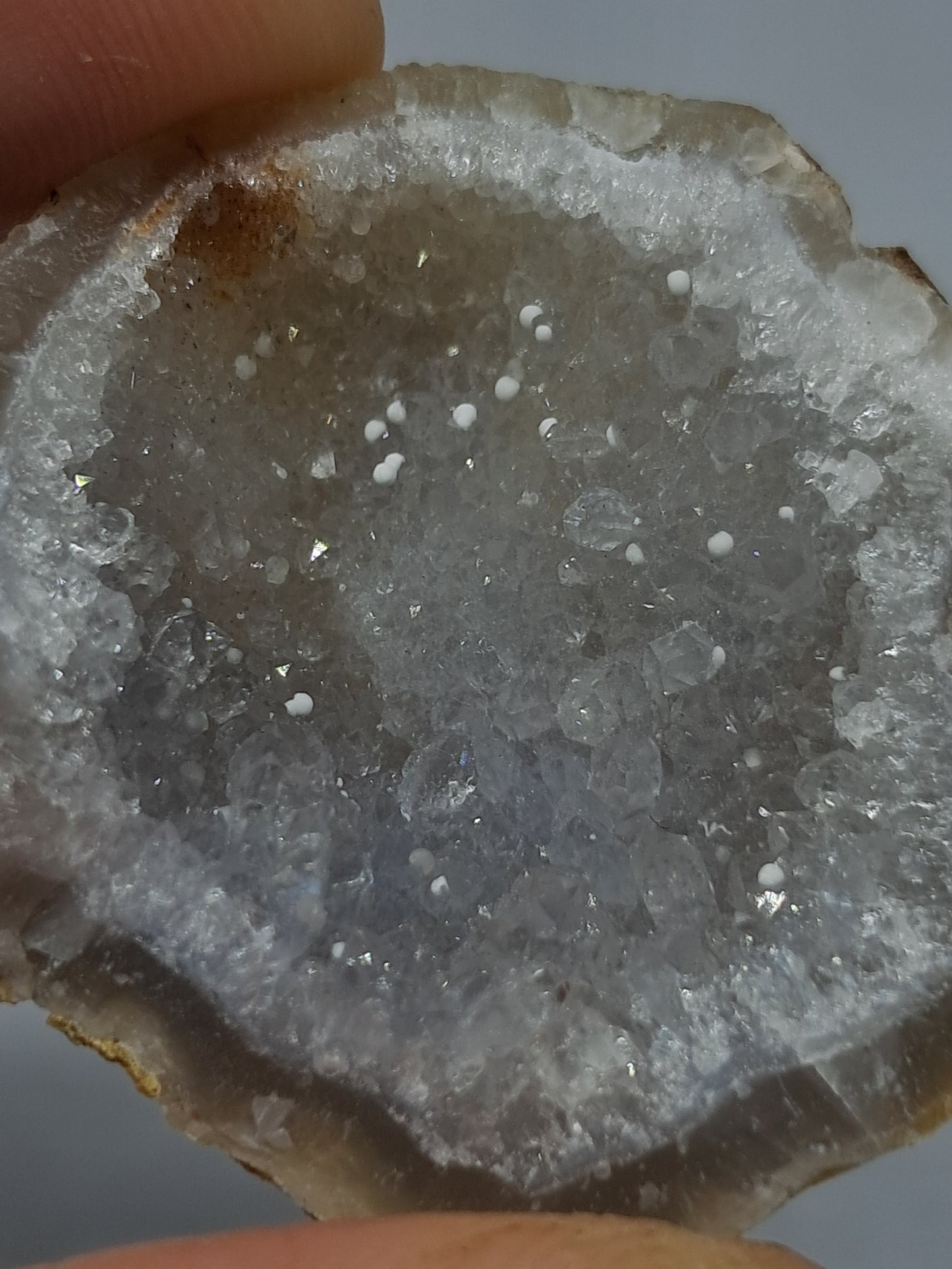 Quartz Geode with Fluorite balls #GD15 (Non-precious stone)