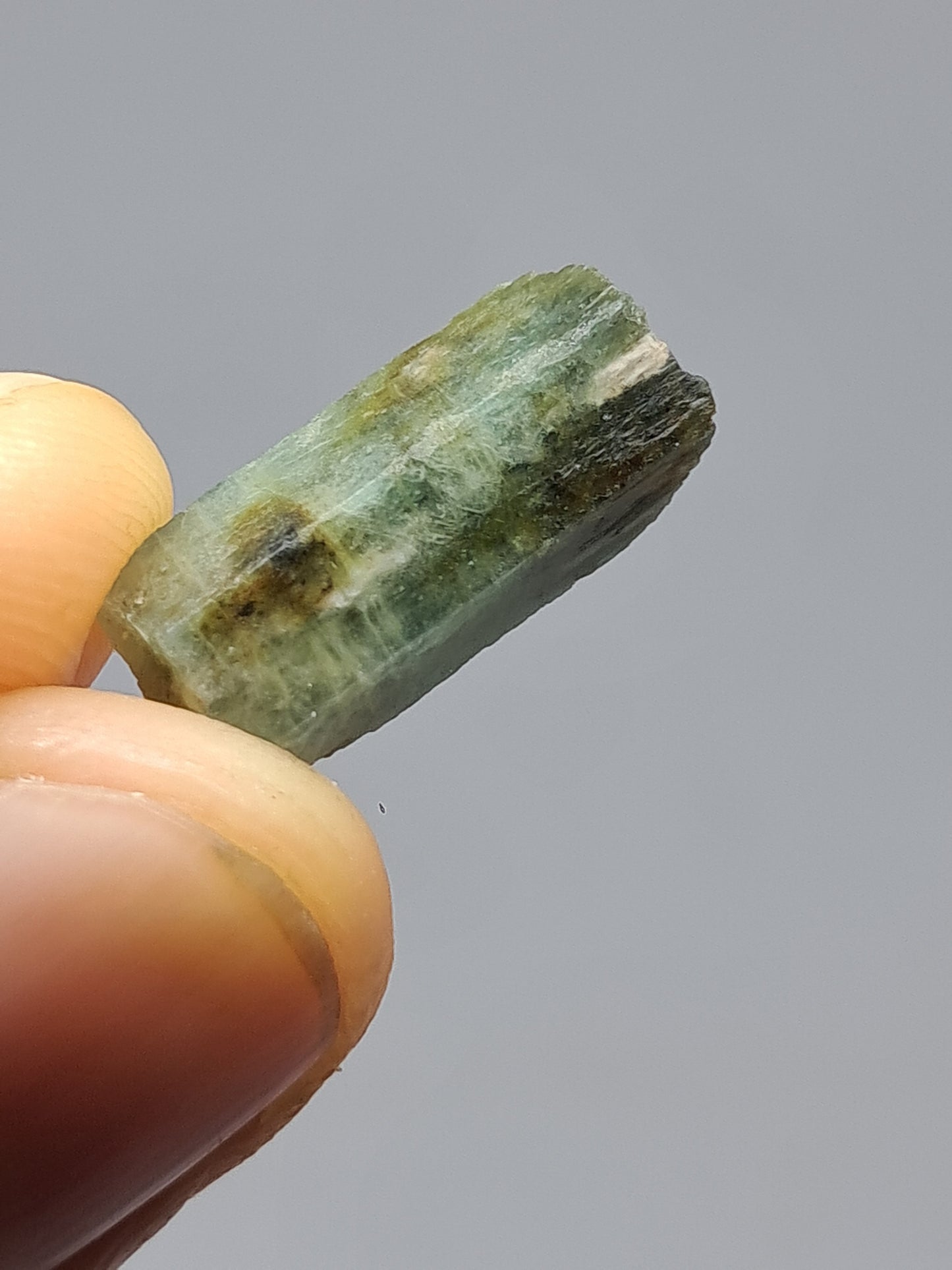 Aguamarina (Karur) Cristal hexagonal en bruto | Ejemplar mineral n.° AQM21