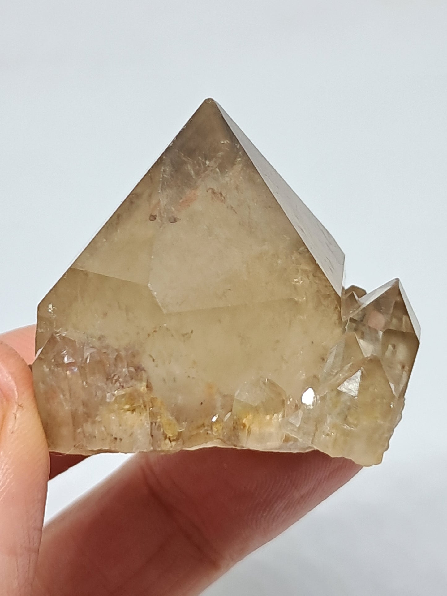 Natural Citrine "Kundalini" with Phantom (Democratic Republic of Congo) Crystal Point | Mineral Specimen #CTN10