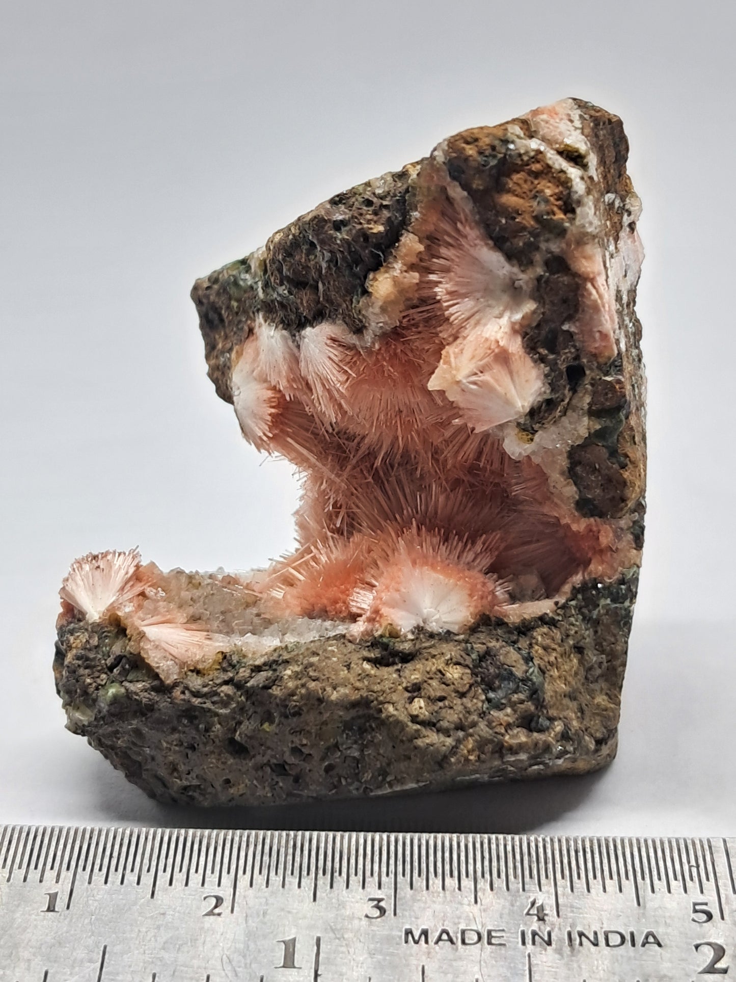Mesolite w/ Hematite Inclusion (Madhya Pradesh) Natural Crystal| Mineral Specimen #MS2