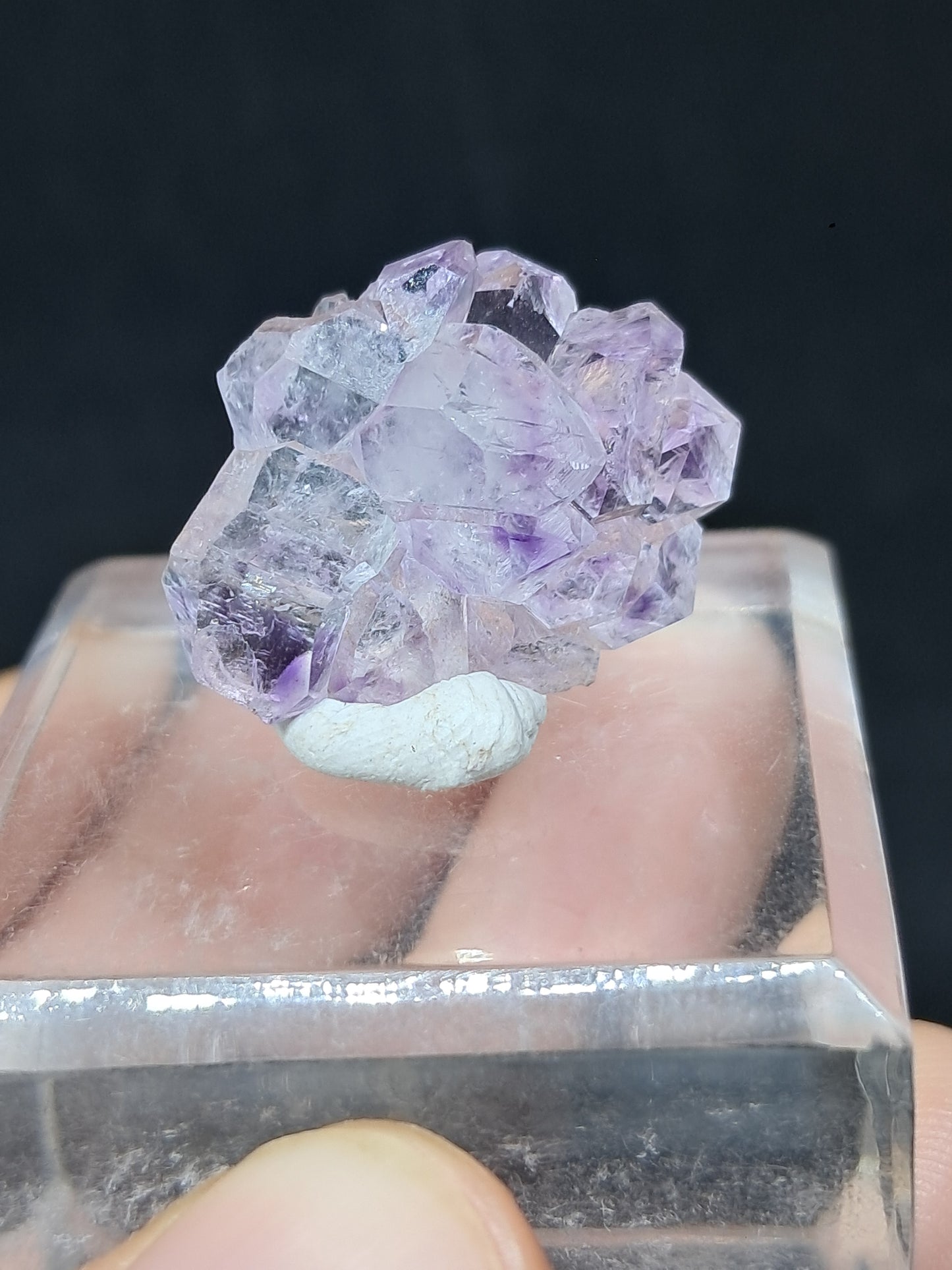 Cúmulo de cetro de amatista Karur (Karur) Cristal de cuarzo brillante | Piedra natural | Ejemplar mineral n.° KA77