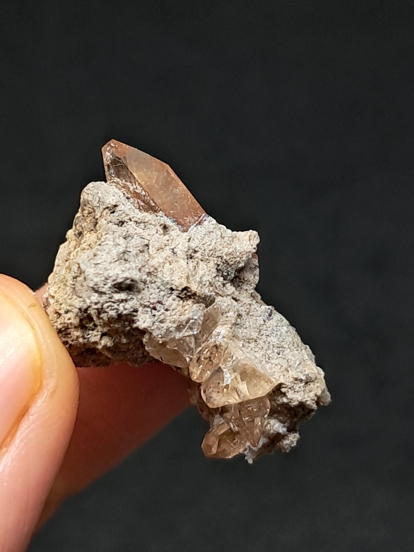 Cristales de topacio natural en matriz (México), piedra preciosa rara | Ejemplar mineral n.° TPZ8