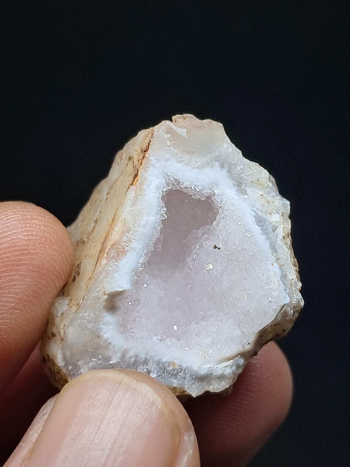 Pink Quartz Geode (Ajanta) | Deep Cavity | Natural Crystal | Chalcedony #GD24