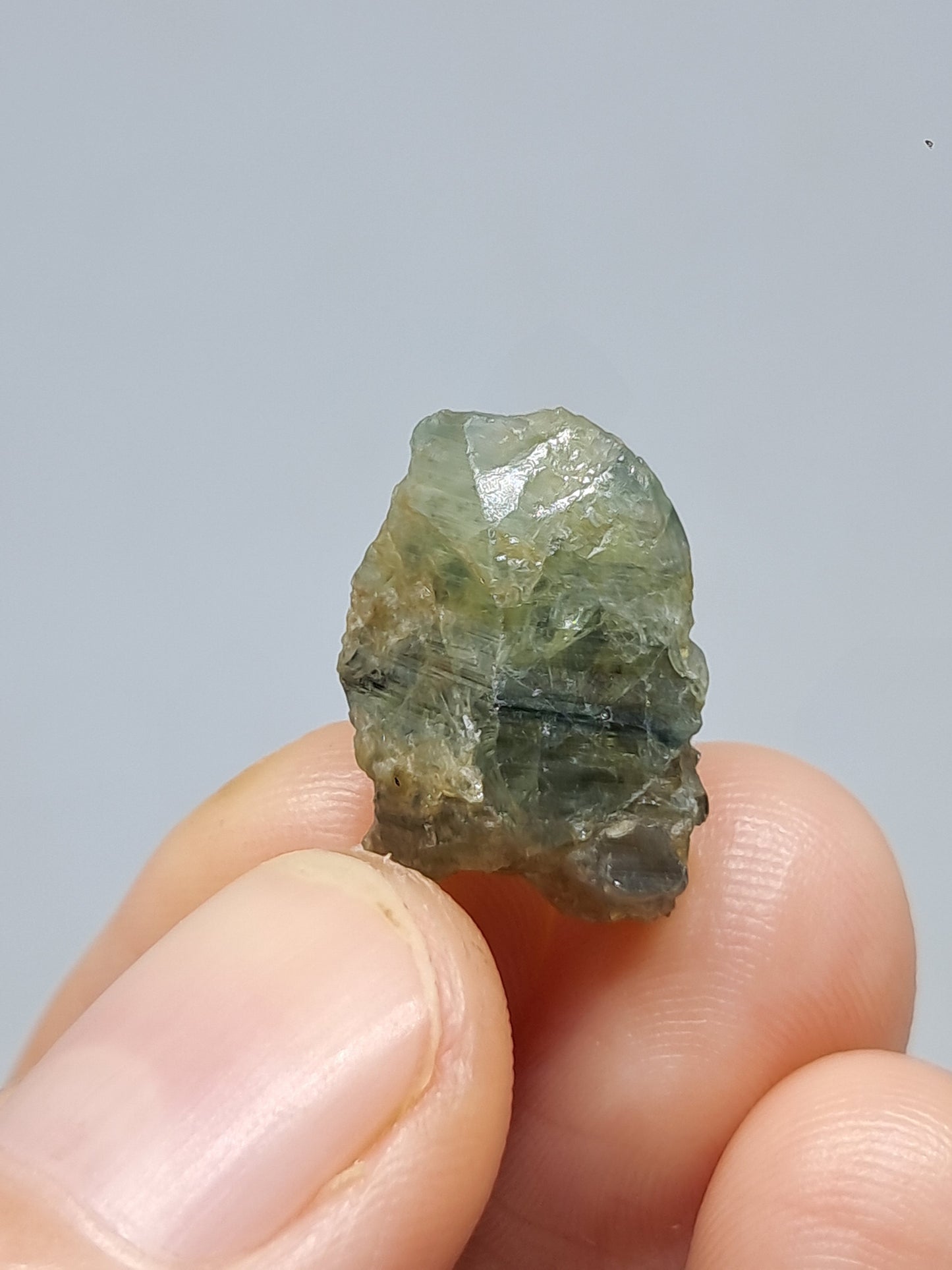 Natural Greenish-Blue *Teal* Sapphire Crystal (Karur) Rough Stone | Mineral Specimen #SP28